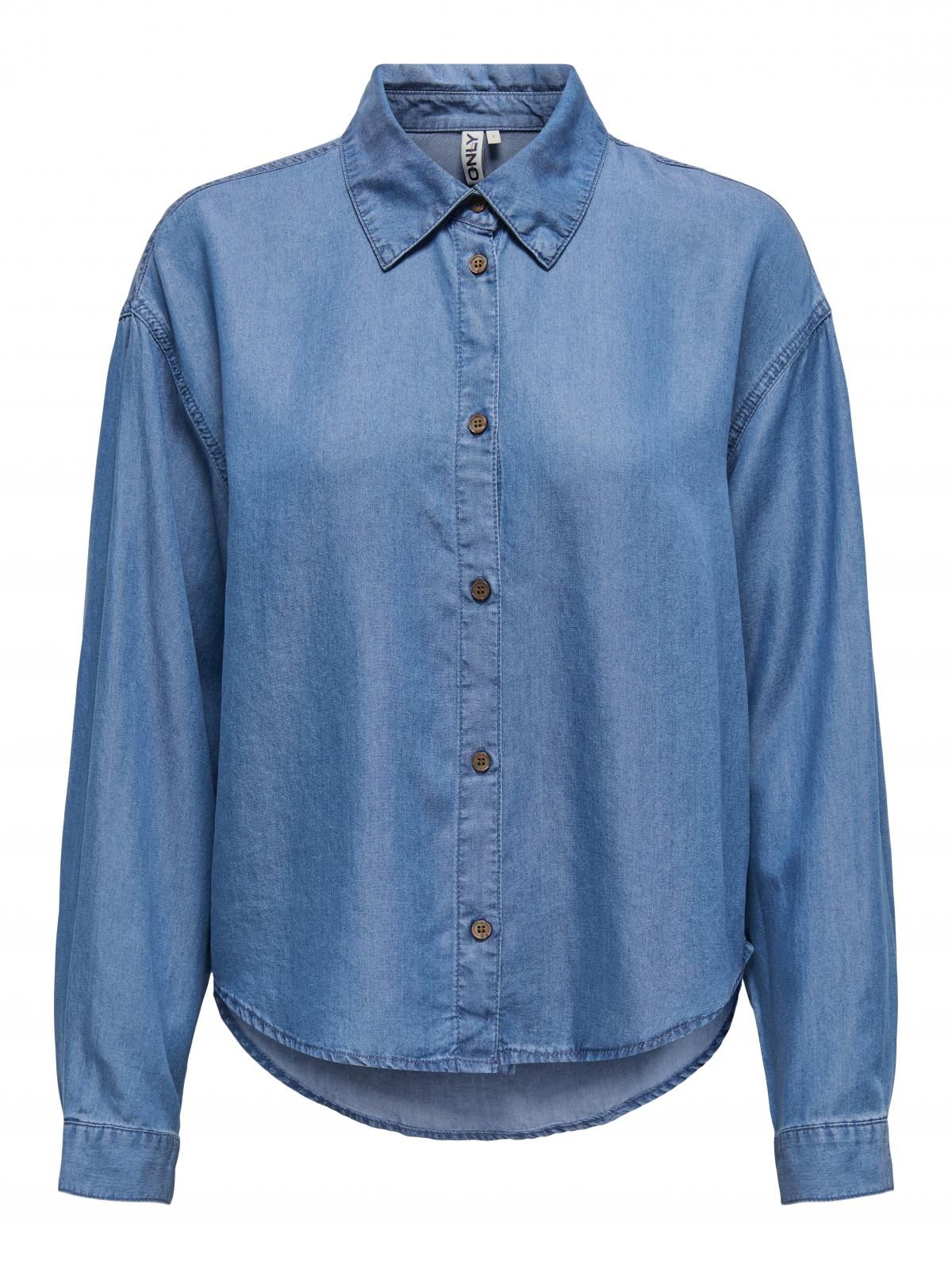 온리 루즈핏 데님 셔츠 15337928_2115 BLUE / MEDIUM BLUE DENIM - 상세 이미지 3