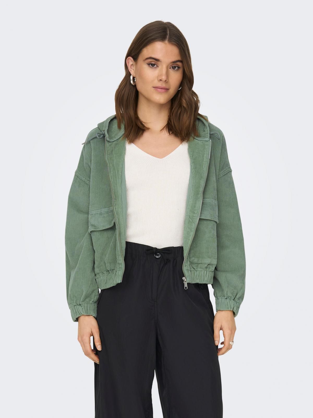 온리 테크니컬 후드 스트링 숏 재킷 15246274_1618 GREEN / LILY PAD - 상품 이미지