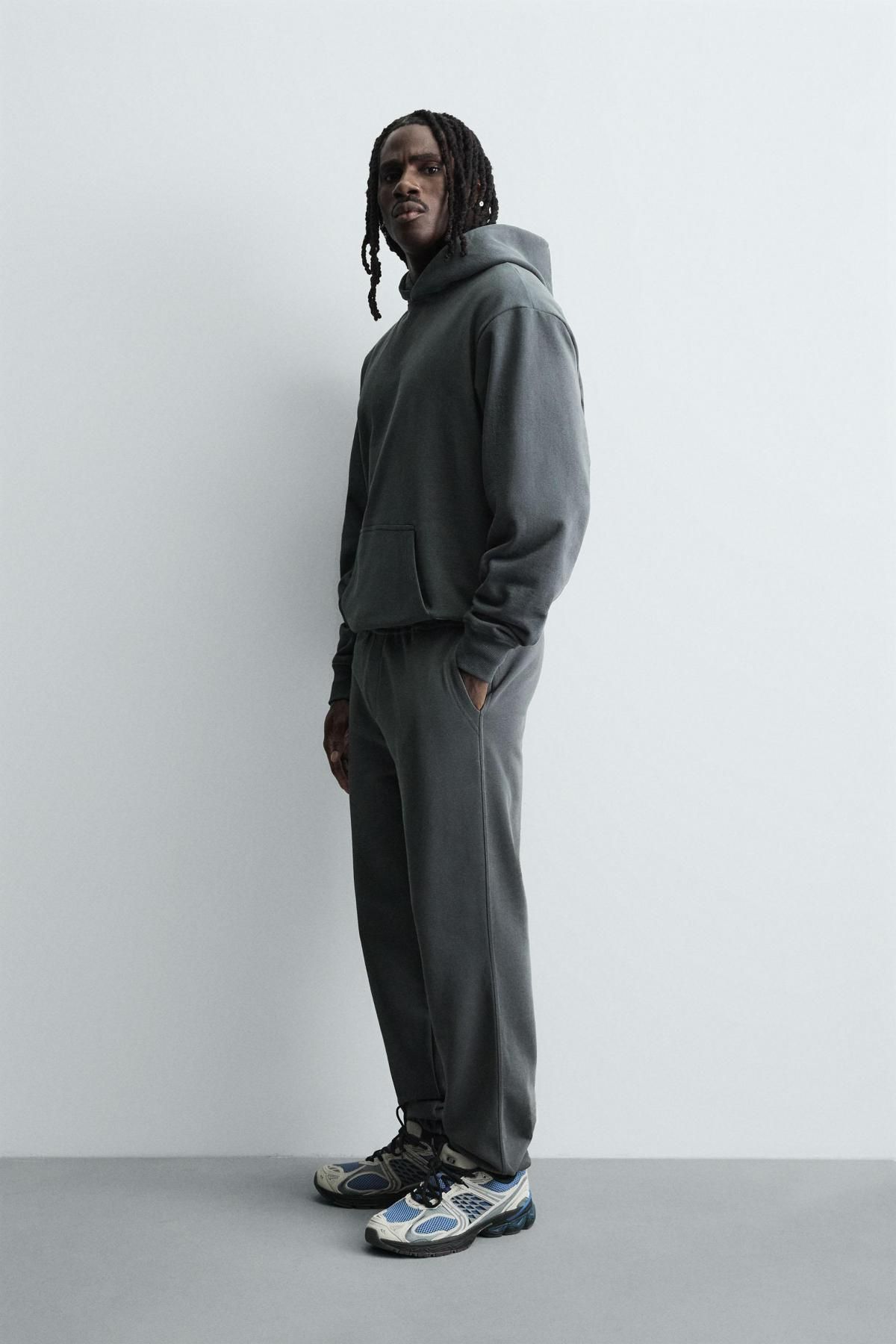 자라 테크니컬 코튼 플리스 조거 팬츠 0761/413 DARK ANTHRACITE - 상세 이미지 5