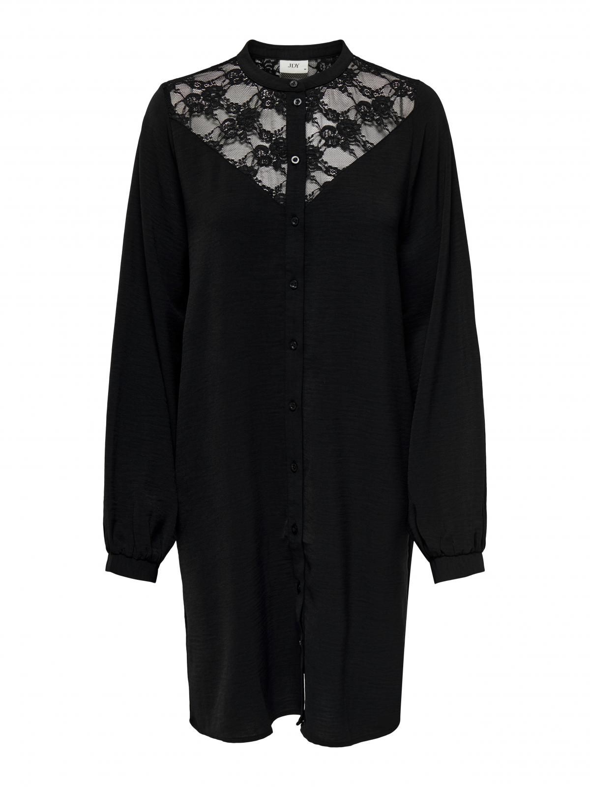 제이디와이 레이스 브이넥 버튼업 미니 원피스 15335483_2161 BLACK / BLACK - 상세 이미지 3