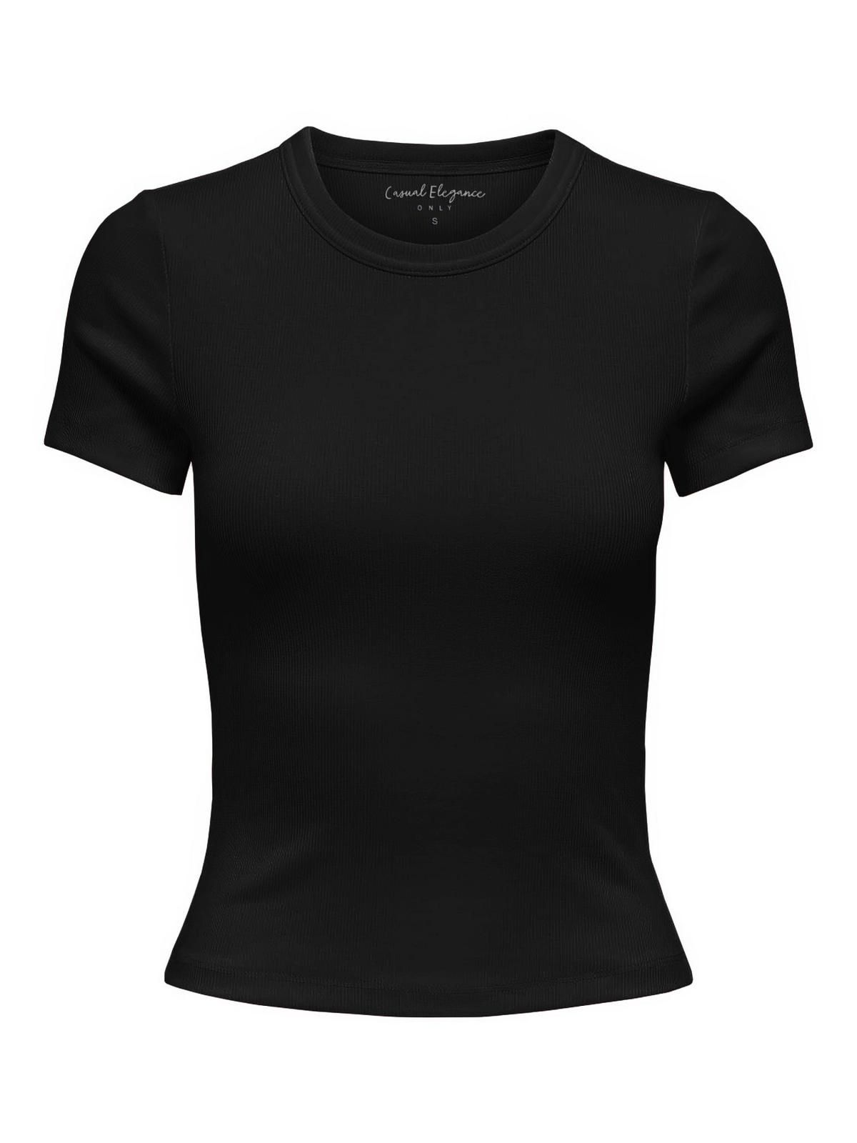 온리 베이직 크롭 반팔 티셔츠 블랙 15369240_2161 BLACK / BLACK - 상세 이미지 3
