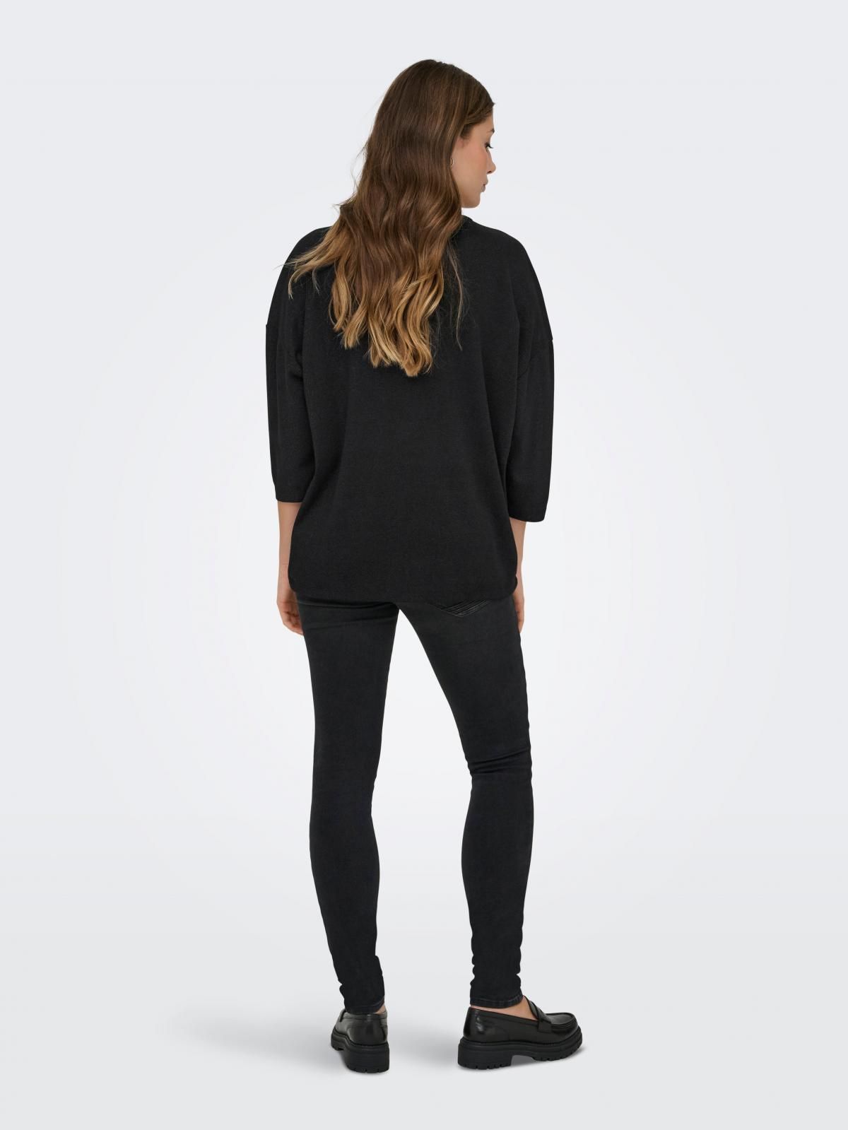 온리 글리터 레귤러핏 7부소매 탑 15344697_2161_1176417 BLACK / BLACK - 상세 이미지 2