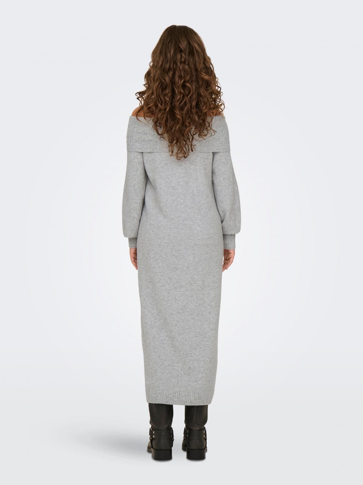온리 테크니컬 니트 오프숄더 롱 원피스 15335398_2381 GREY / LIGHT GREY MELANGE - 상세 이미지 2