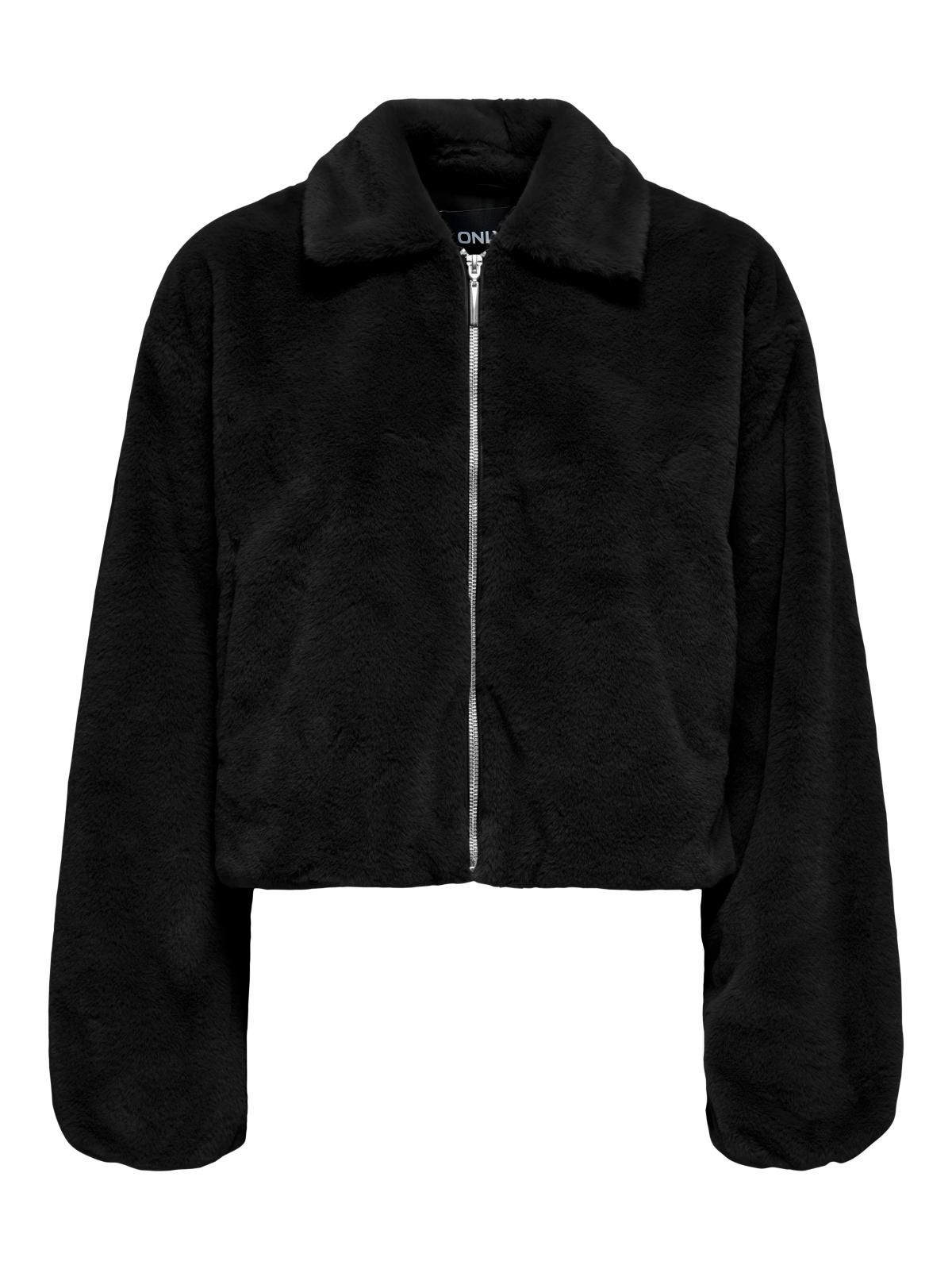 온리 테크니컬 페이크퍼 집업 숏코트 15348987_2161 BLACK / BLACK - 상세 이미지 3