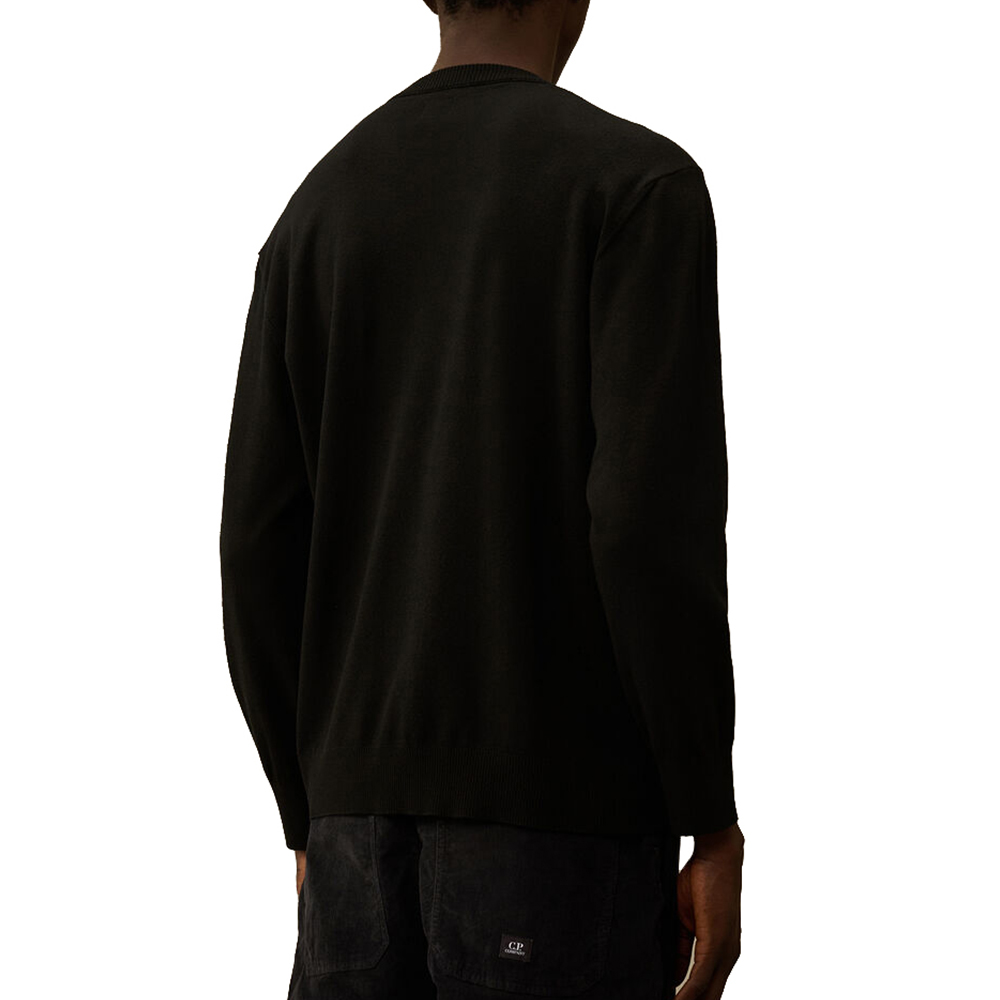 25FW CP컴퍼니 엑스트라파인 메리노 울 크루넥 니트 블랙 19CMKN037A 005528A 999 - 상세 이미지 3