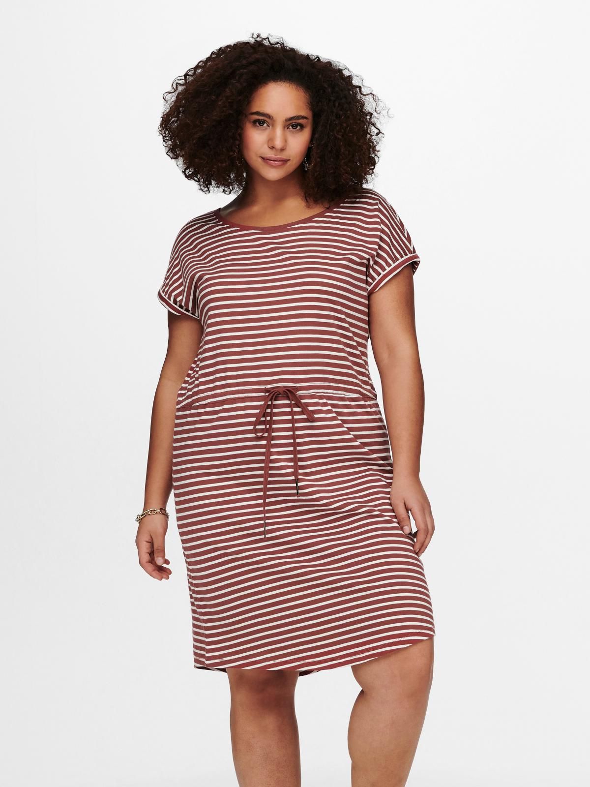 온리 캐주얼 스트라이프 미니 원피스 15200395_871_755911 RED / APPLE BUTTER - 상품 이미지