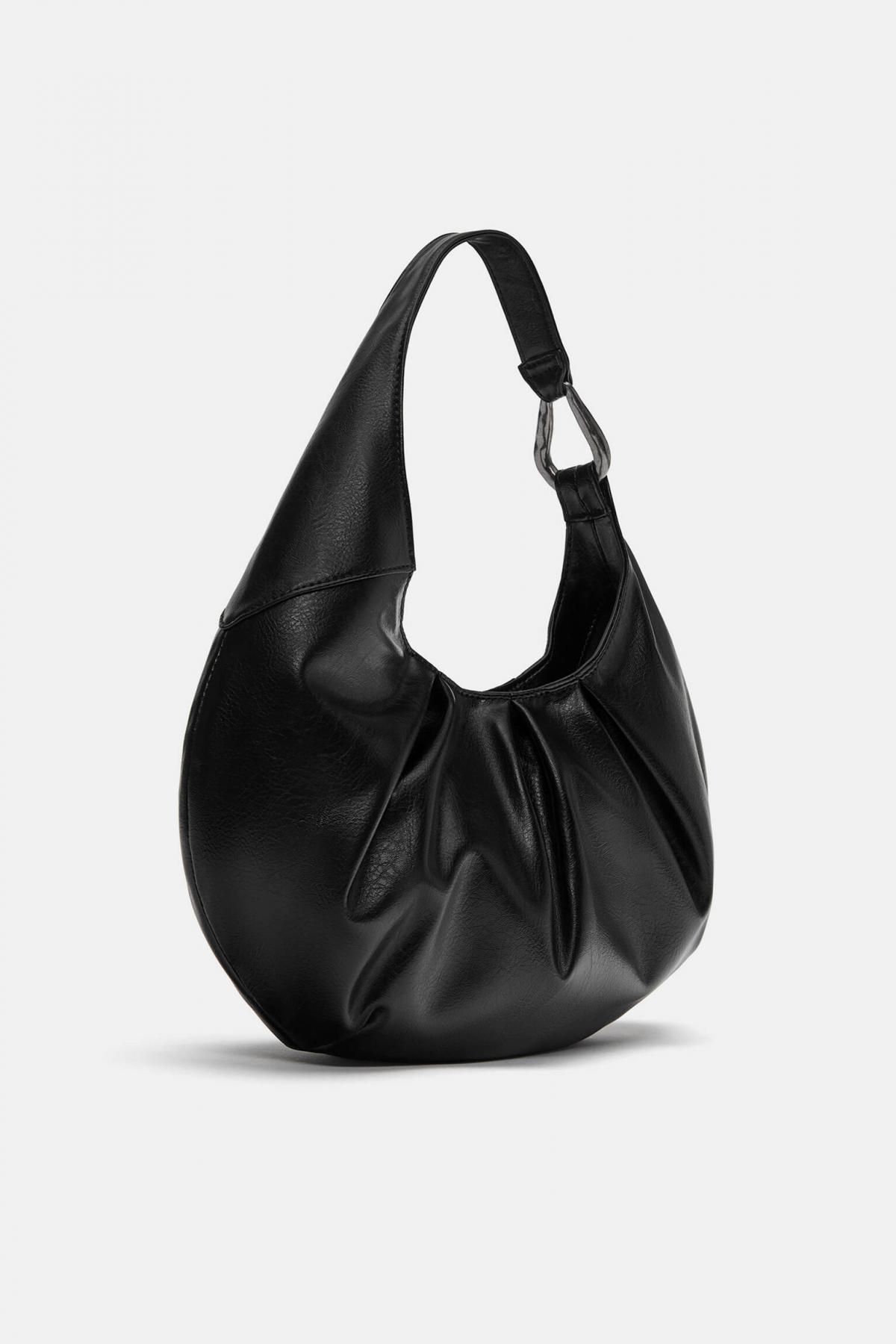 풀앤베어 메탈 링디테일 블랙 호보 숄더백 4004/740 BLACK - 상세 이미지 2
