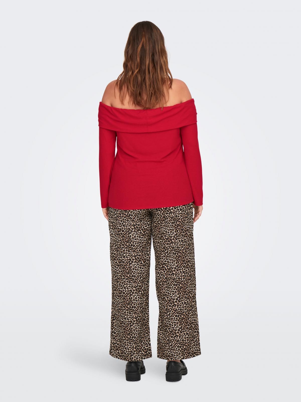 온리 오프숄더 레드 롱슬리브 탑 15342370_767 RED / MARS RED - 상세 이미지 2