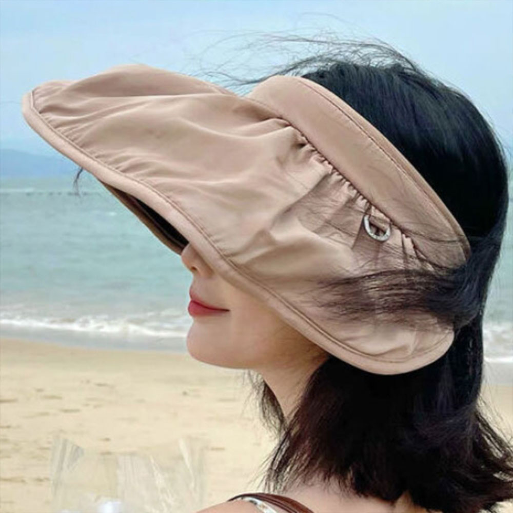 썬캡 모자 햇빛 여자 가리개 조깅 선캡 산책 여름 차단 자외선 여행 바캉스 얼굴 가리는 - 상품 이미지