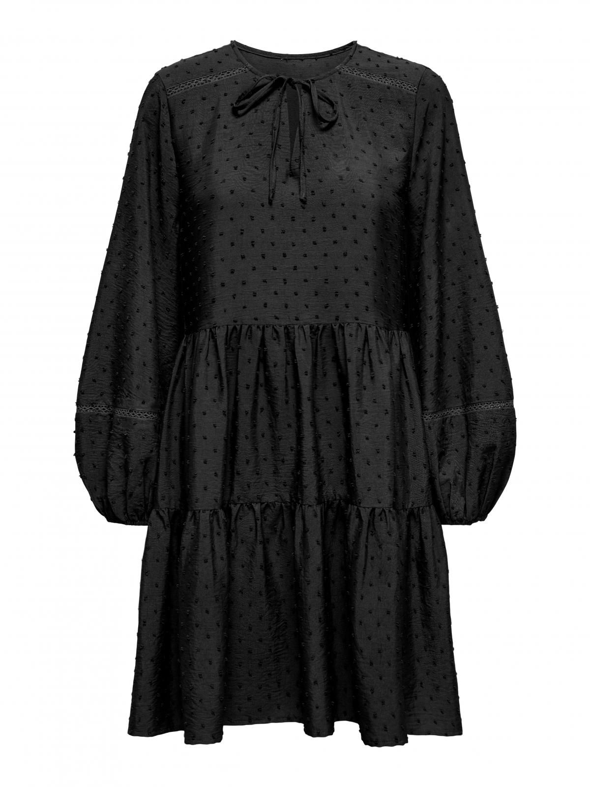 제이디와이 루즈핏 미니 원피스 타이넥 15350537_2161 BLACK / BLACK - 상세 이미지 3