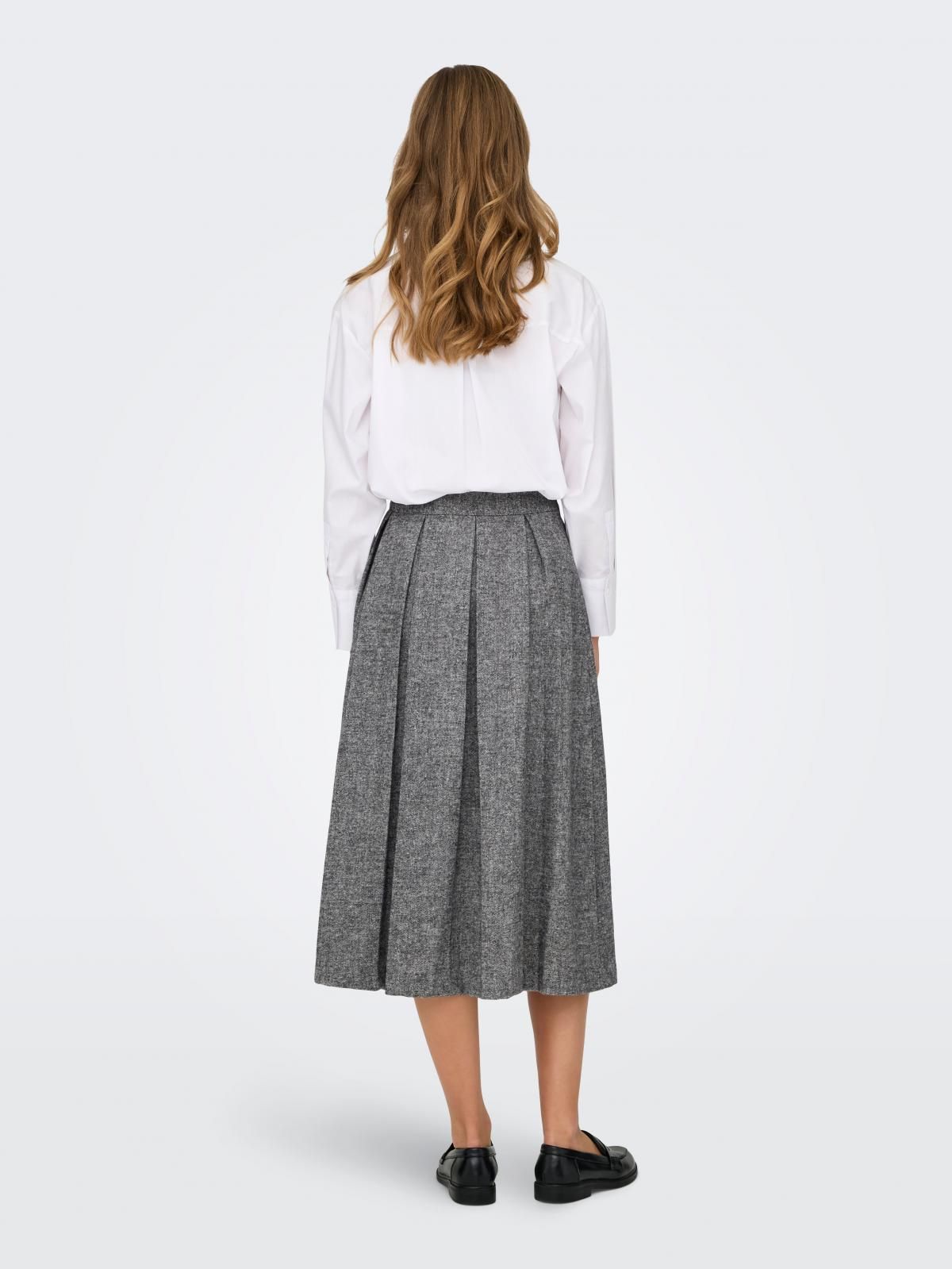 온리 하이웨이스트 플리츠 미디 스커트 15360267_2382 GREY / MEDIUM GREY MELANGE - 상세 이미지 2