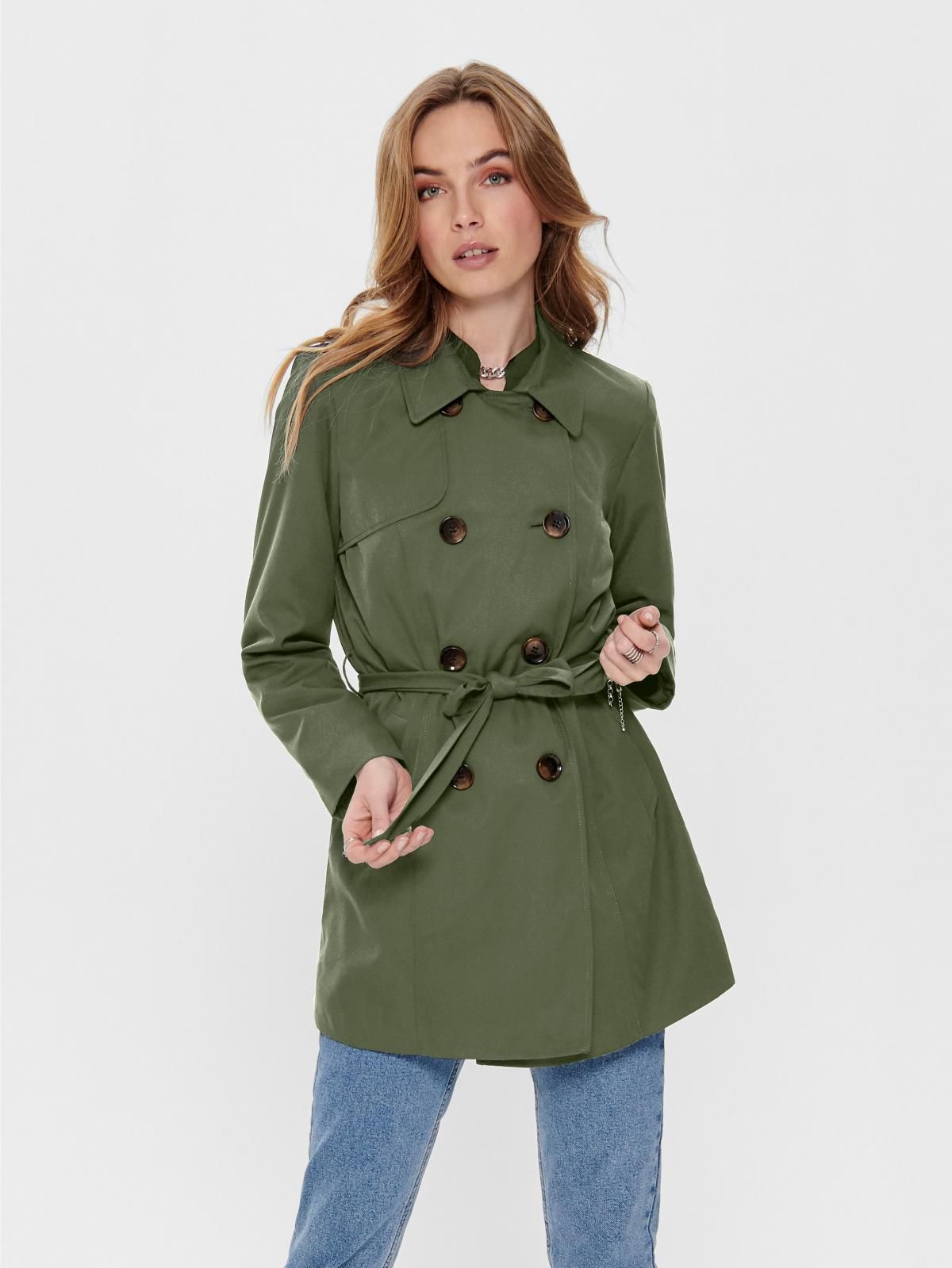 온리 카키 더블버튼 벨트 트렌치코트 15191821_1927 GREEN / GRAPE LEAF - 상세 이미지 2