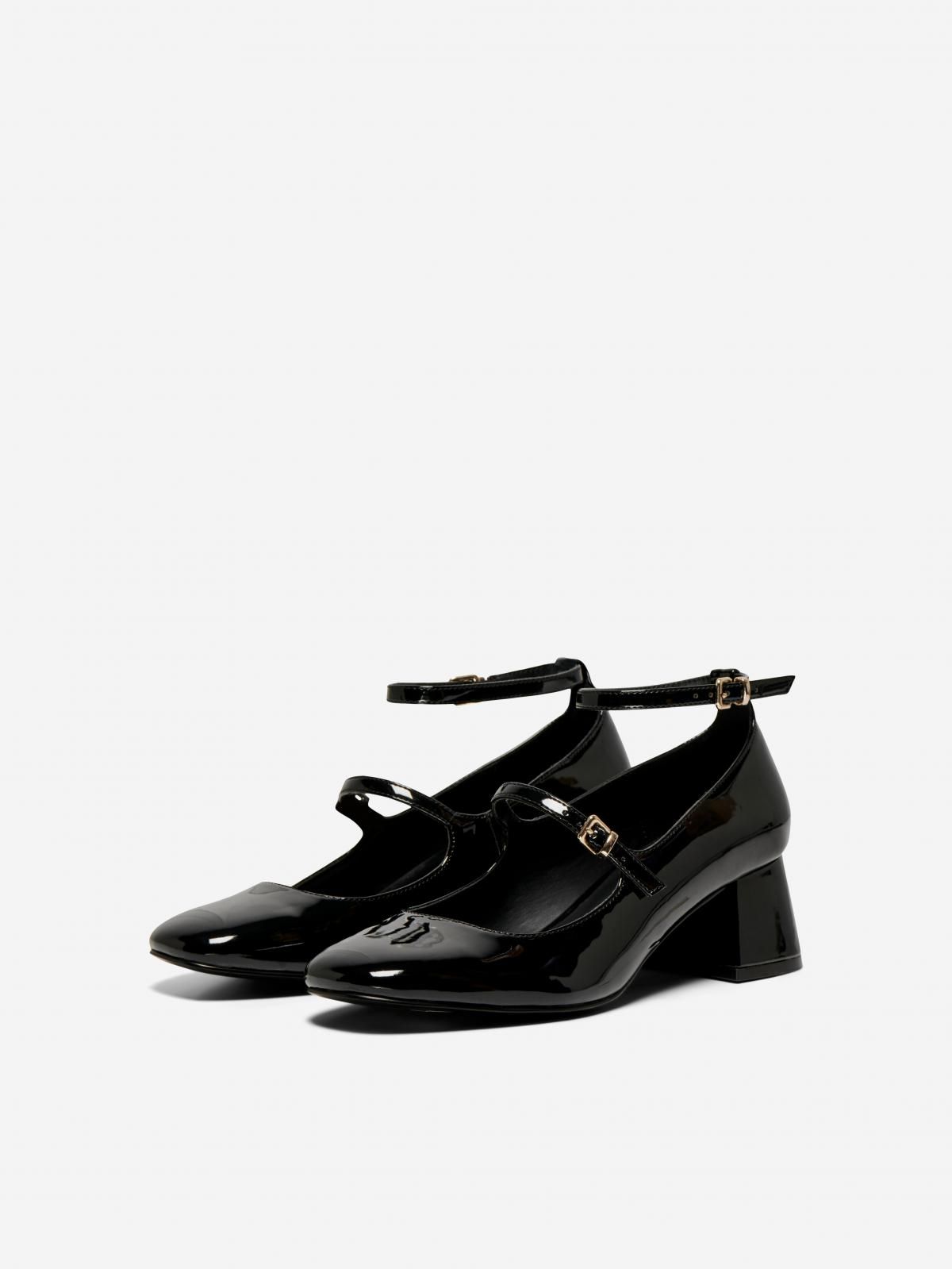온리 베이직 블랙 에나멜 스트랩 힐 펌프스 15329867_2161 BLACK / BLACK - 상세 이미지 5