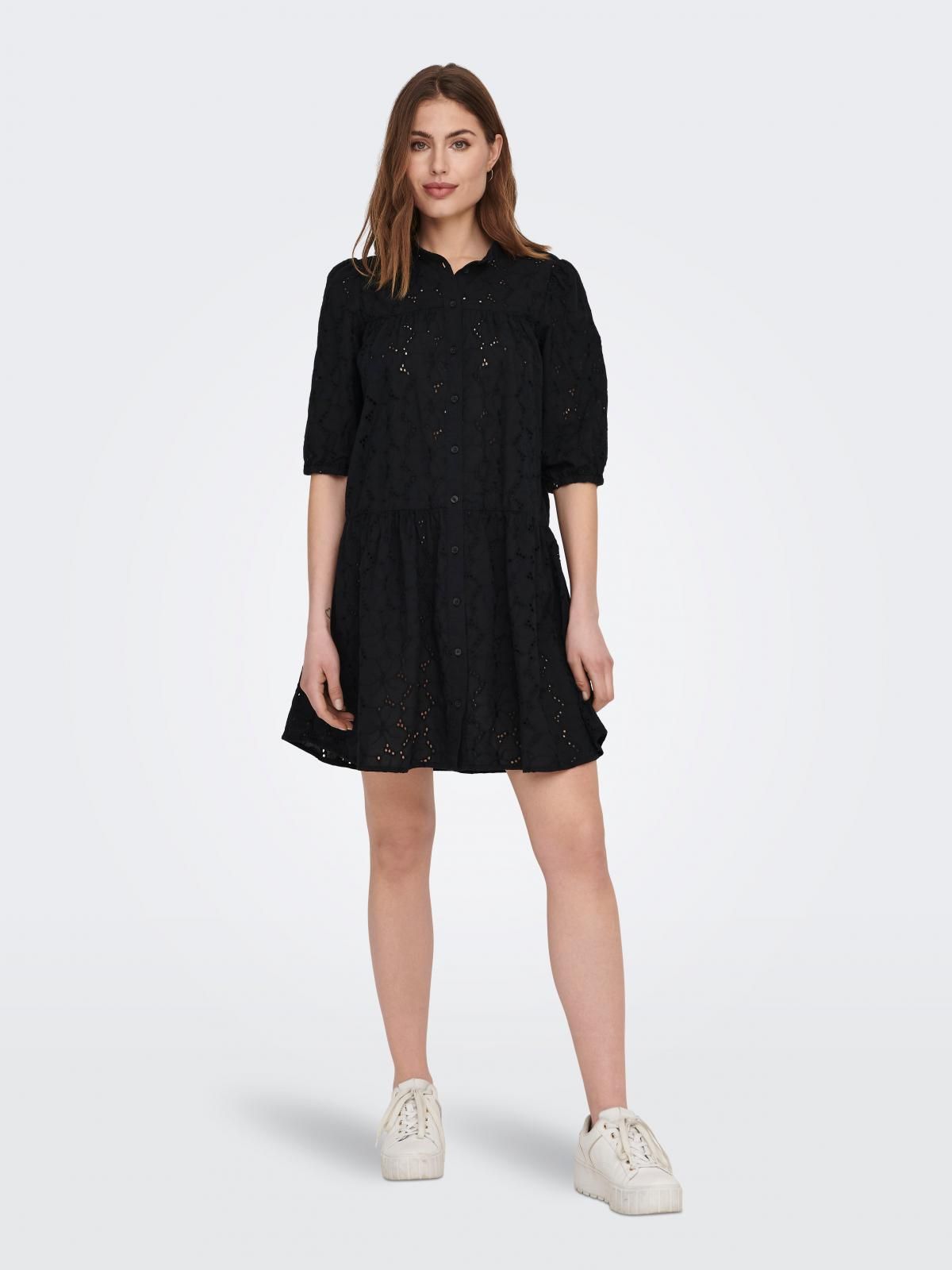 온리 레이스 7부소매 미니 원피스 블랙 15291833_2161 BLACK / BLACK - 상세 이미지 5