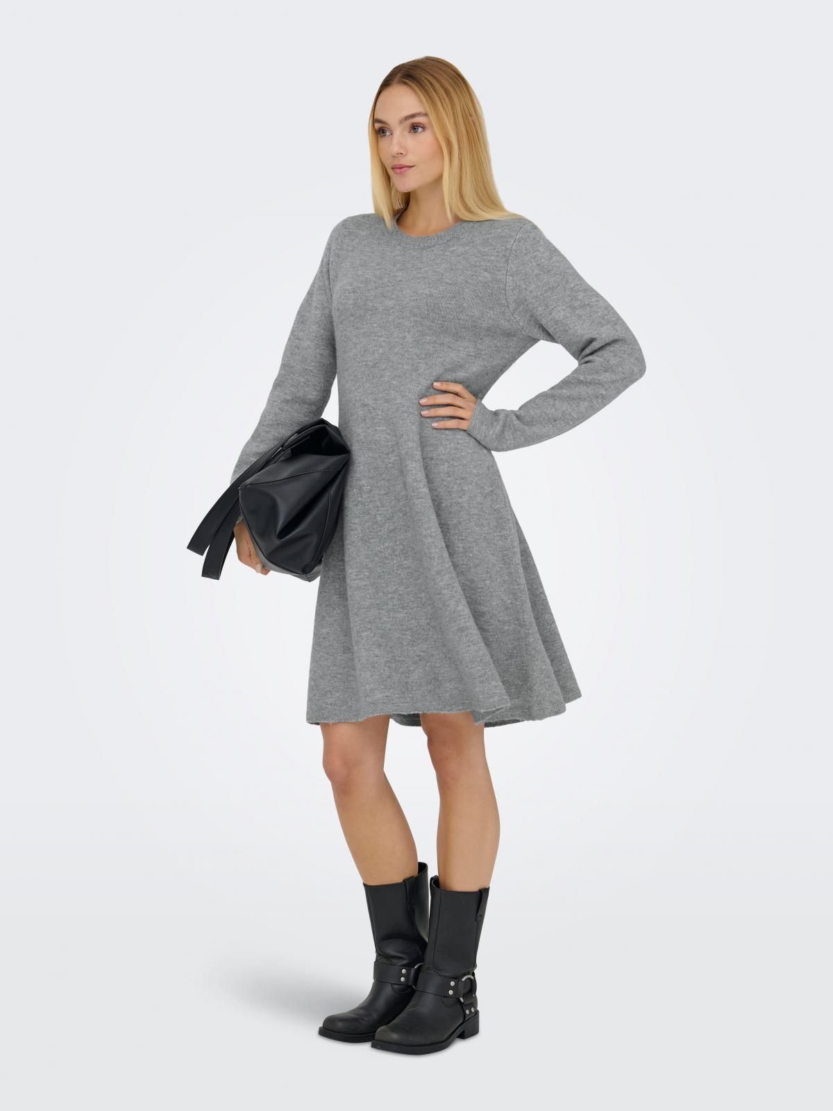 제이디와이 플랫니트 라운드넥 미디 원피스 15366496_2381 GREY / LIGHT GREY MELANGE - 상세 이미지 2
