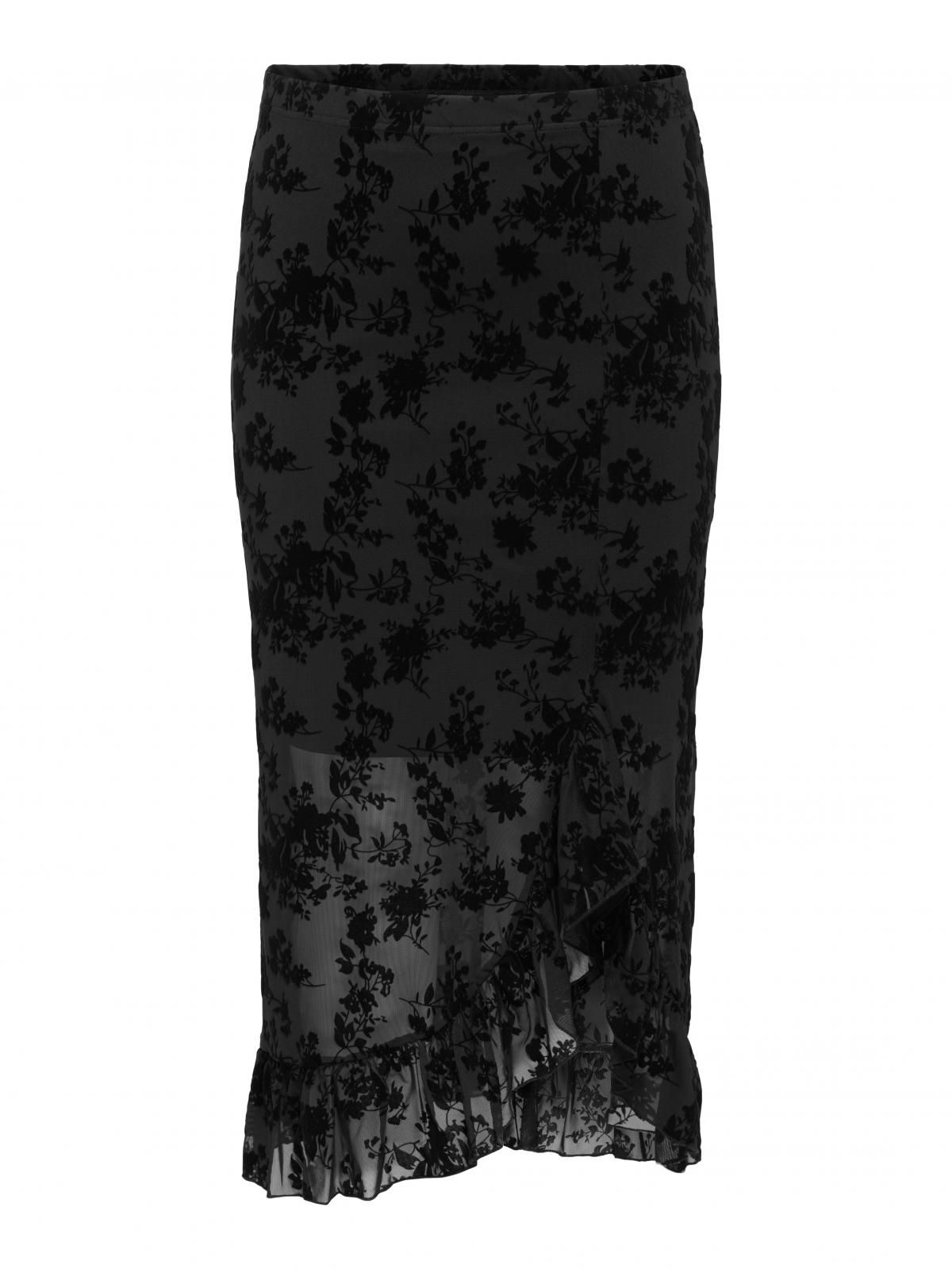 온리 시스루 메쉬 자카드 미디 스커트 15363797_2161 BLACK / BLACK - 상세 이미지 3