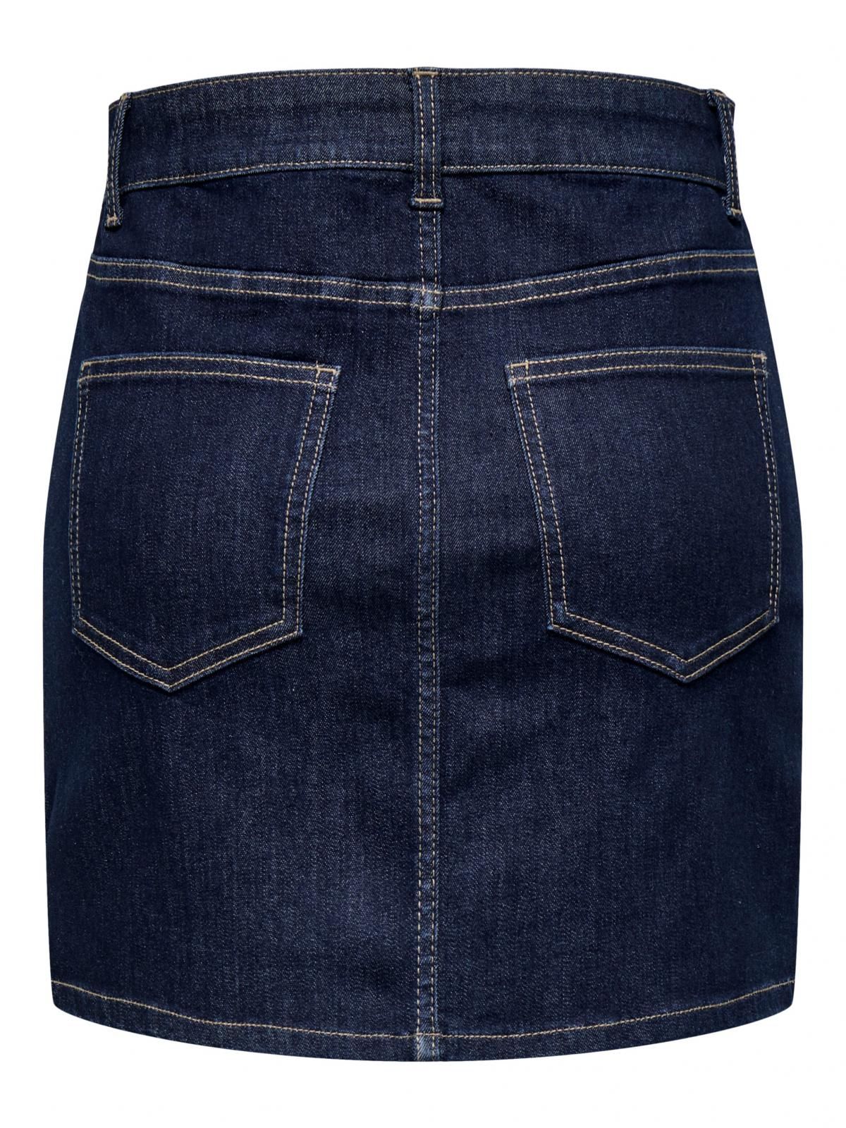 온리 스티치 데님 미니 스커트 벨트루프 15357960_2114 BLUE / DARK BLUE DENIM - 상세 이미지 4