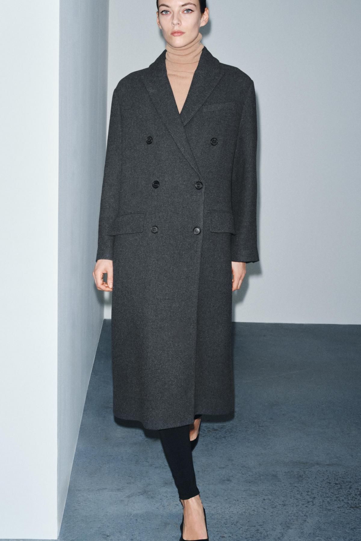 자라 울 혼방 클래식 오버사이즈 롱코트 8862/877 GREY MARL - 상세 이미지 3