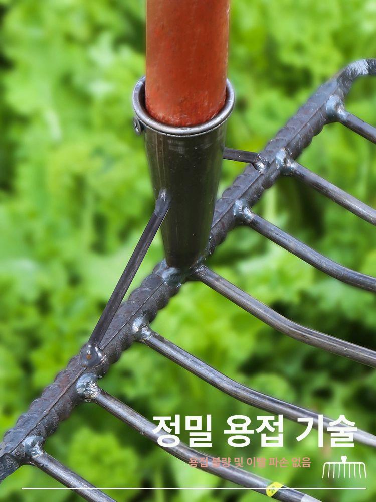 쇠스랑 갈퀴 괭이 쟁기 갈쿠리 밭갈이 삽쇠 삼지창 원예 5개 강철 아까시나무 갈퀴+1.2m - 상세 이미지 3