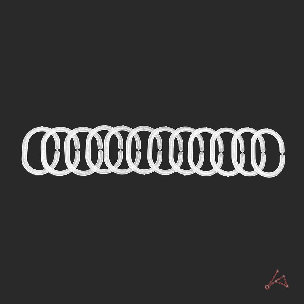 샤워 커튼 링 고리 커텐 고정 봉고리 12p 투명