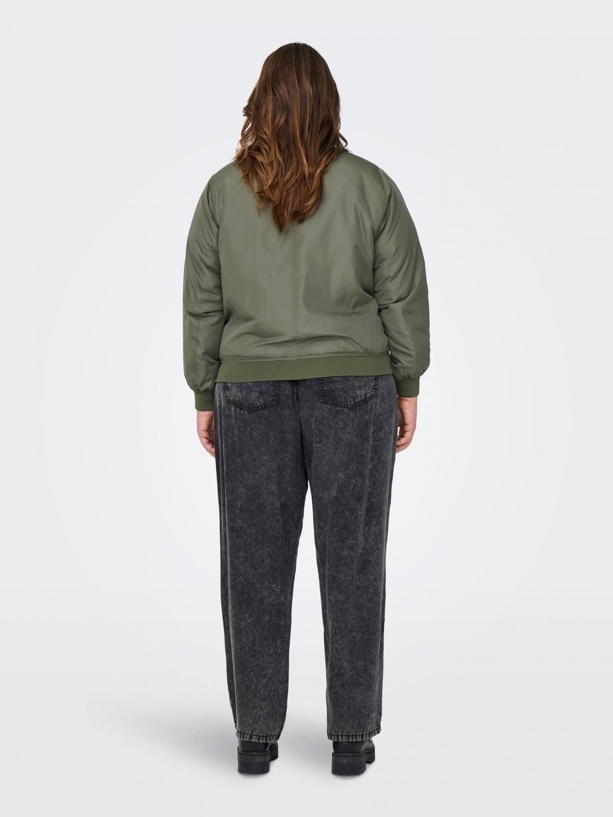 온리 빅사이즈 집업 카키 봄버 재킷 15337238_4263 GREEN / KALAMATA - 상세 이미지 2
