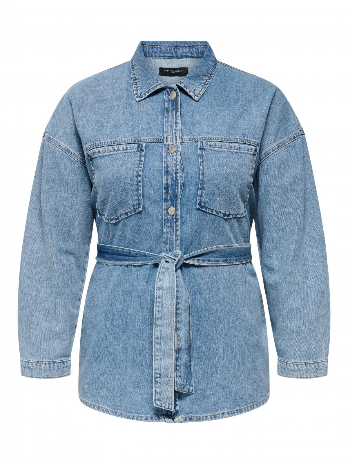 온리 오버핏 데님 벨트 테크니컬 재킷 15342258_2116 BLUE / LIGHT BLUE DENIM - 상세 이미지 3
