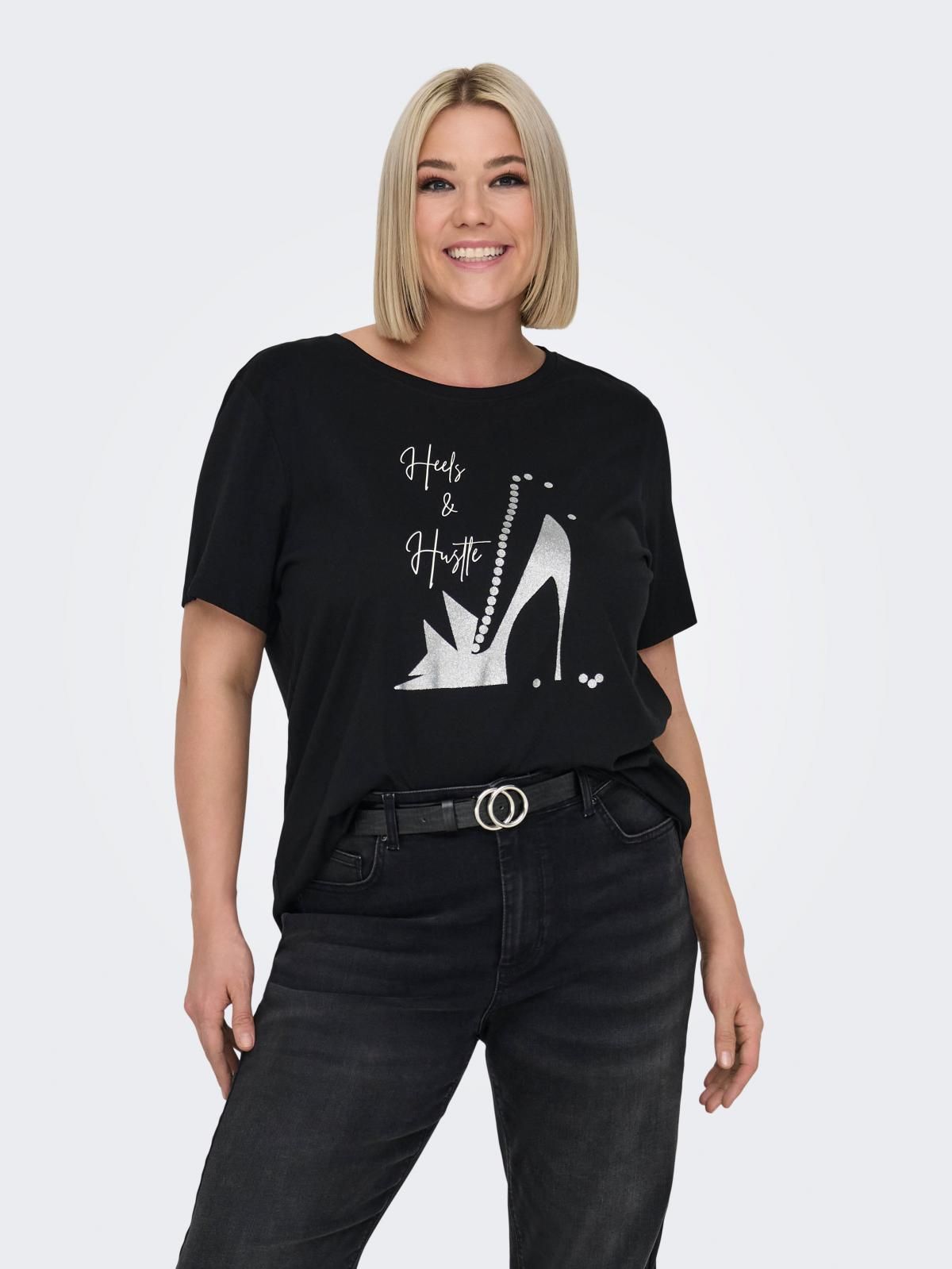 온리 빅사이즈그래픽 반팔 티셔츠 15348699_2161_1190086 BLACK / BLACK - 상품 이미지