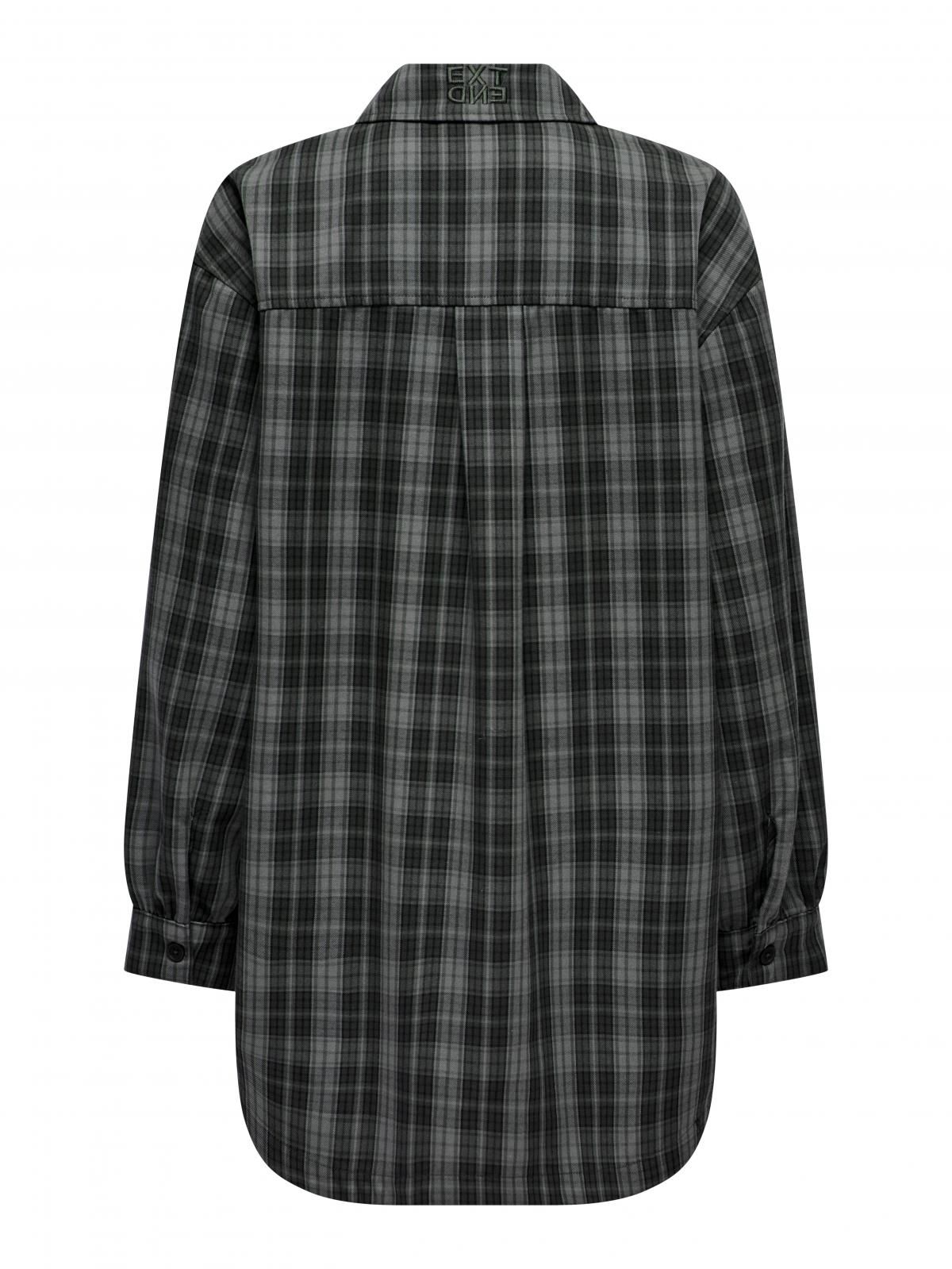 온리 체크 롱 오버셔츠 15328167_2222_1128110 GREY / DARK GREY - 상세 이미지 4