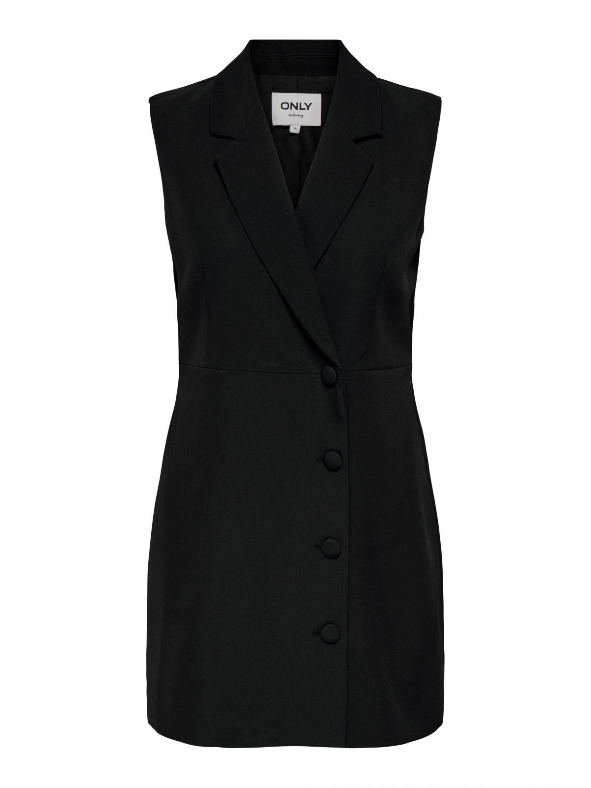 온리 모던 슬리브리스 브이넥 미니 원피스 15353520_2161 BLACK / BLACK - 상세 이미지 3