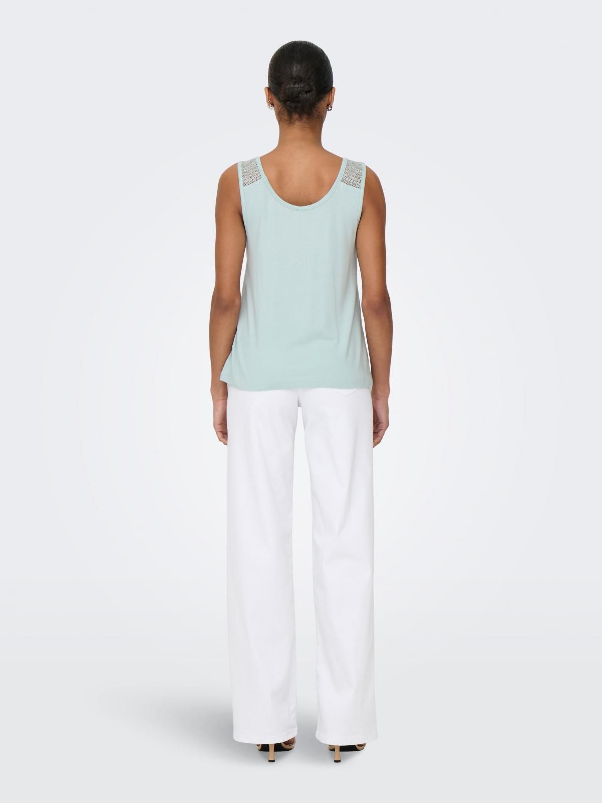 온리 레이스 디테일 소프트 민소매 탱크탑 15346436_1361 GREY / CLOUD BLUE - 상세 이미지 2