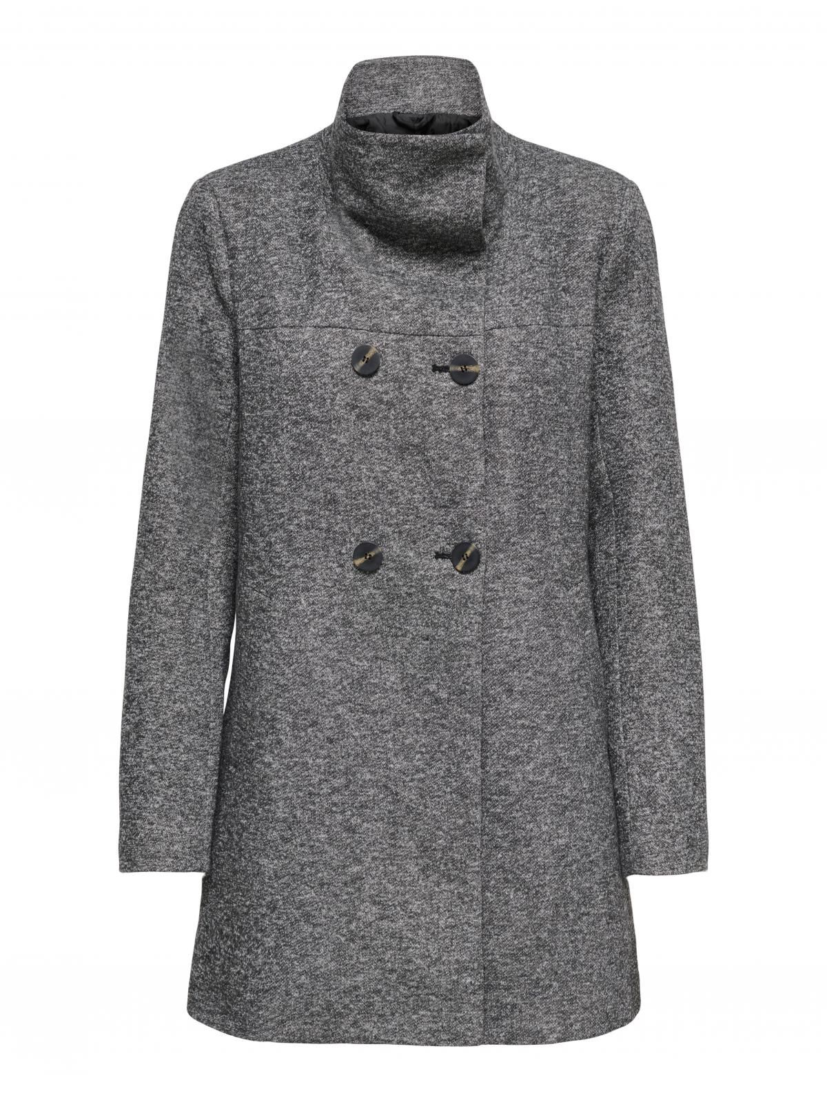 온리 테크니컬 하이넥 더블버튼 롱코트 15321868_2383_1106900 GREY / DARK GREY MELANGE - 상세 이미지 3