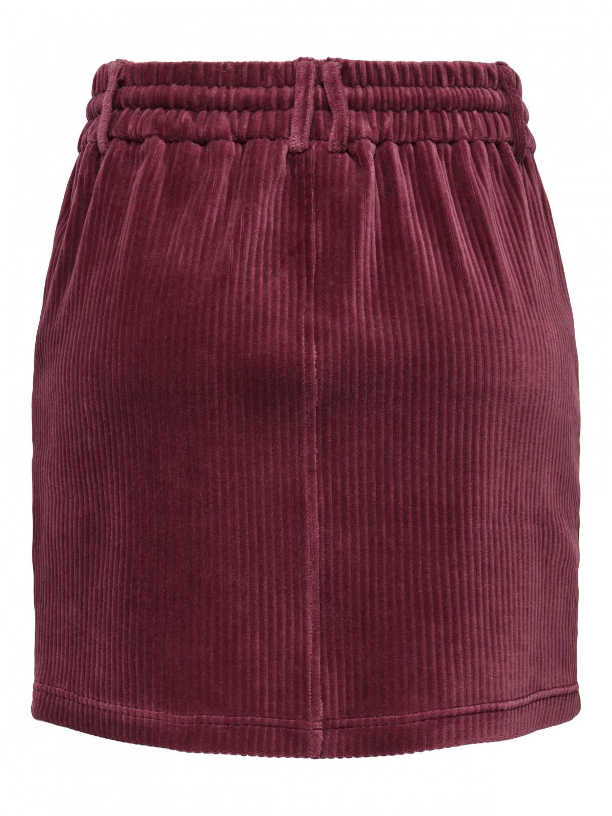 온리 캐주얼 벨벳 드로스트링 미니 스커트 15192876_877 RED / TAWNY PORT - 상세 이미지 4
