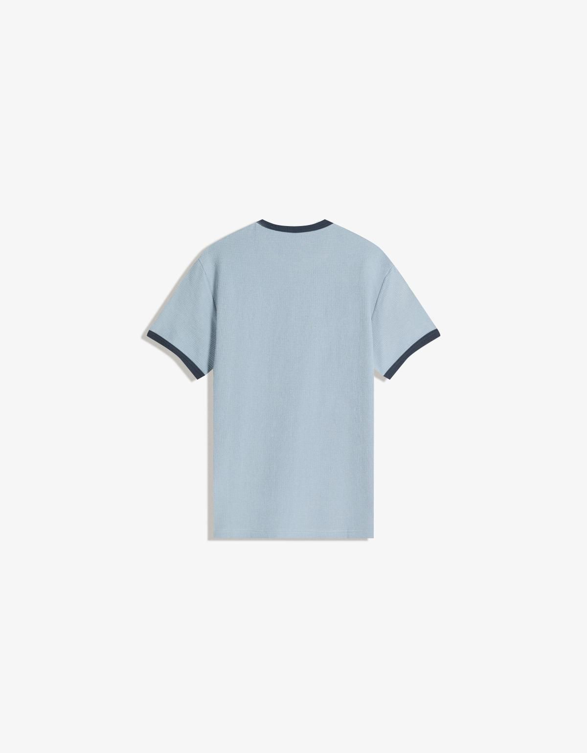 버쉬카 와플니트 립 프린트 반팔 티셔츠 8124/732 LIGHT BLUE - 상세 이미지 3