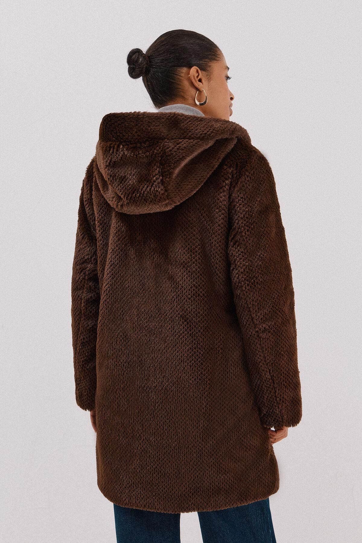 꼬르떼피엘 테크니컬 리버시블 롱 퍼코트 브라운 6612753 MARRON OSCURO 이미지 7
