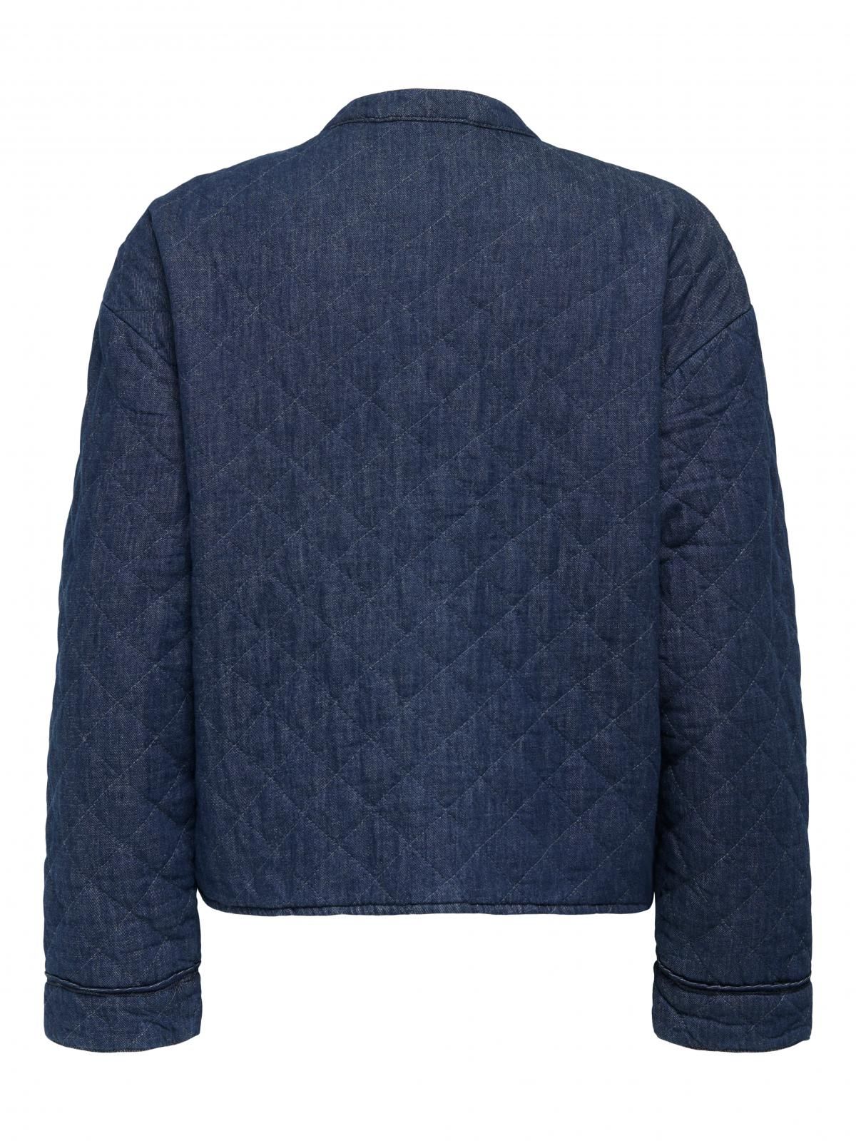 온리 테크니컬 데님 퀼팅 라운드넥 재킷 15355316_2114 BLUE / DARK BLUE DENIM - 상세 이미지 4