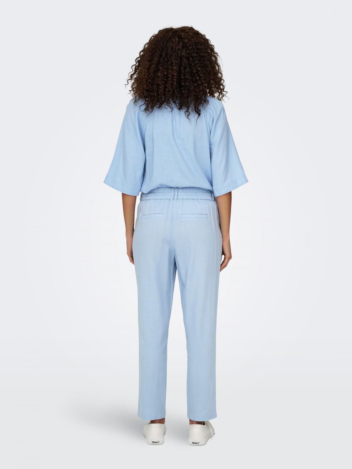 온리 루즈핏 브이넥 테크니컬 반팔 티셔츠 15338746_1243 BLUE / CASHMERE BLUE - 상세 이미지 2