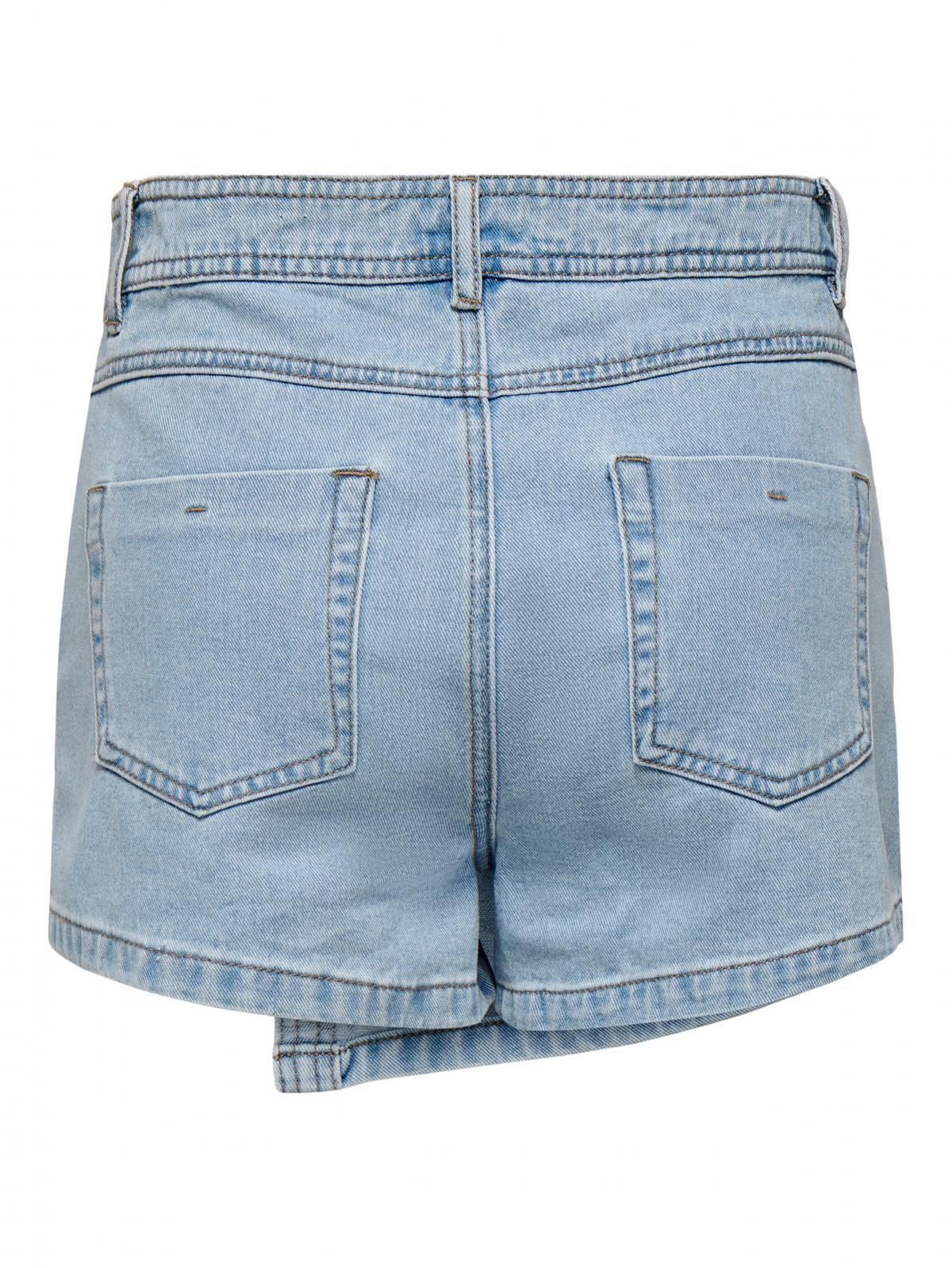 온리 크로스 웨이스트 데님 미니 스커트 15349898_2116 BLUE / LIGHT BLUE DENIM - 상세 이미지 4