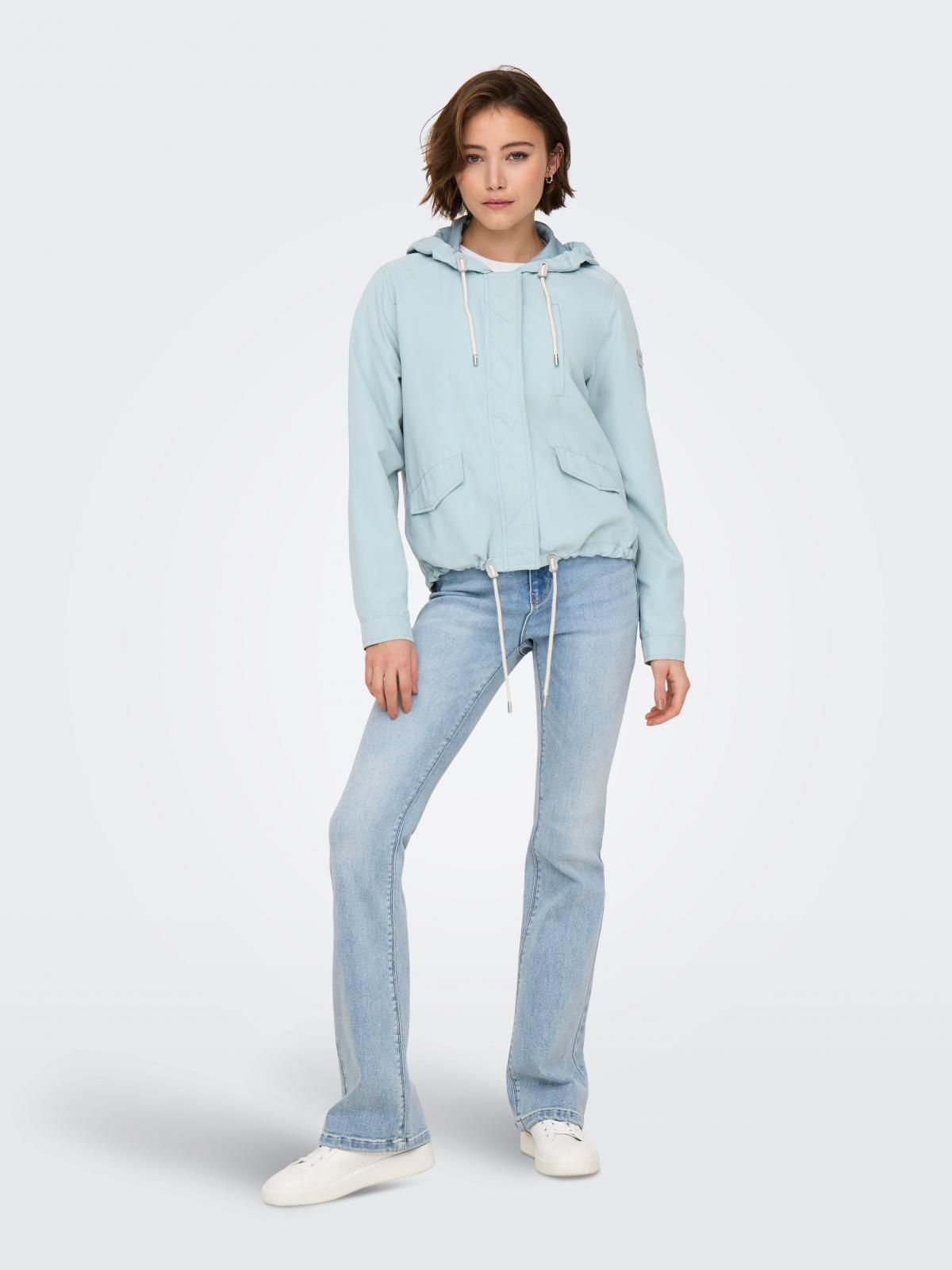 온리 테크니컬 라이트블루 후드 집업 재킷 15218613_1422 TURQUOISE / GRAY MIST - 상세 이미지 5