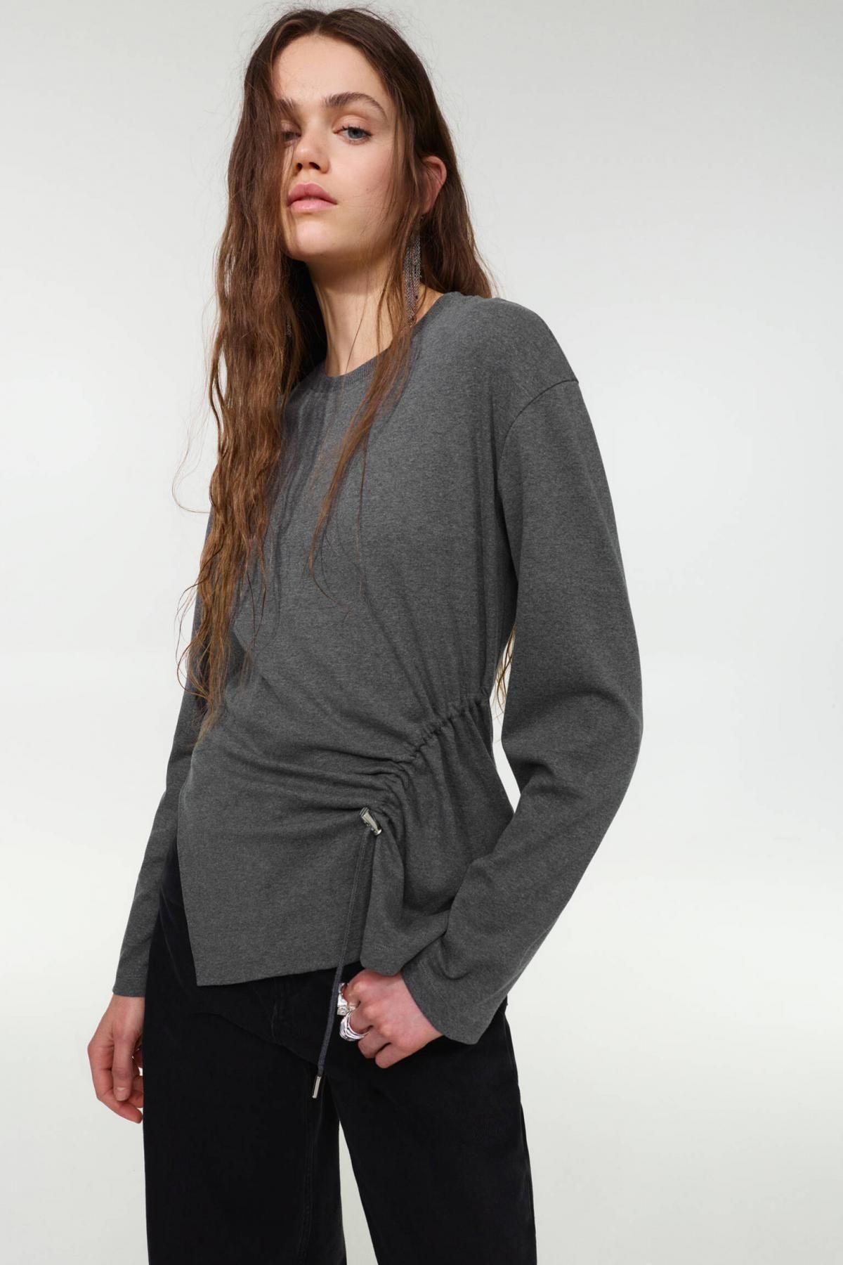풀앤베어 베이직 라운드넥 스트레치 긴팔 티셔츠 3230/308 GREY MARL - 상세 이미지 2