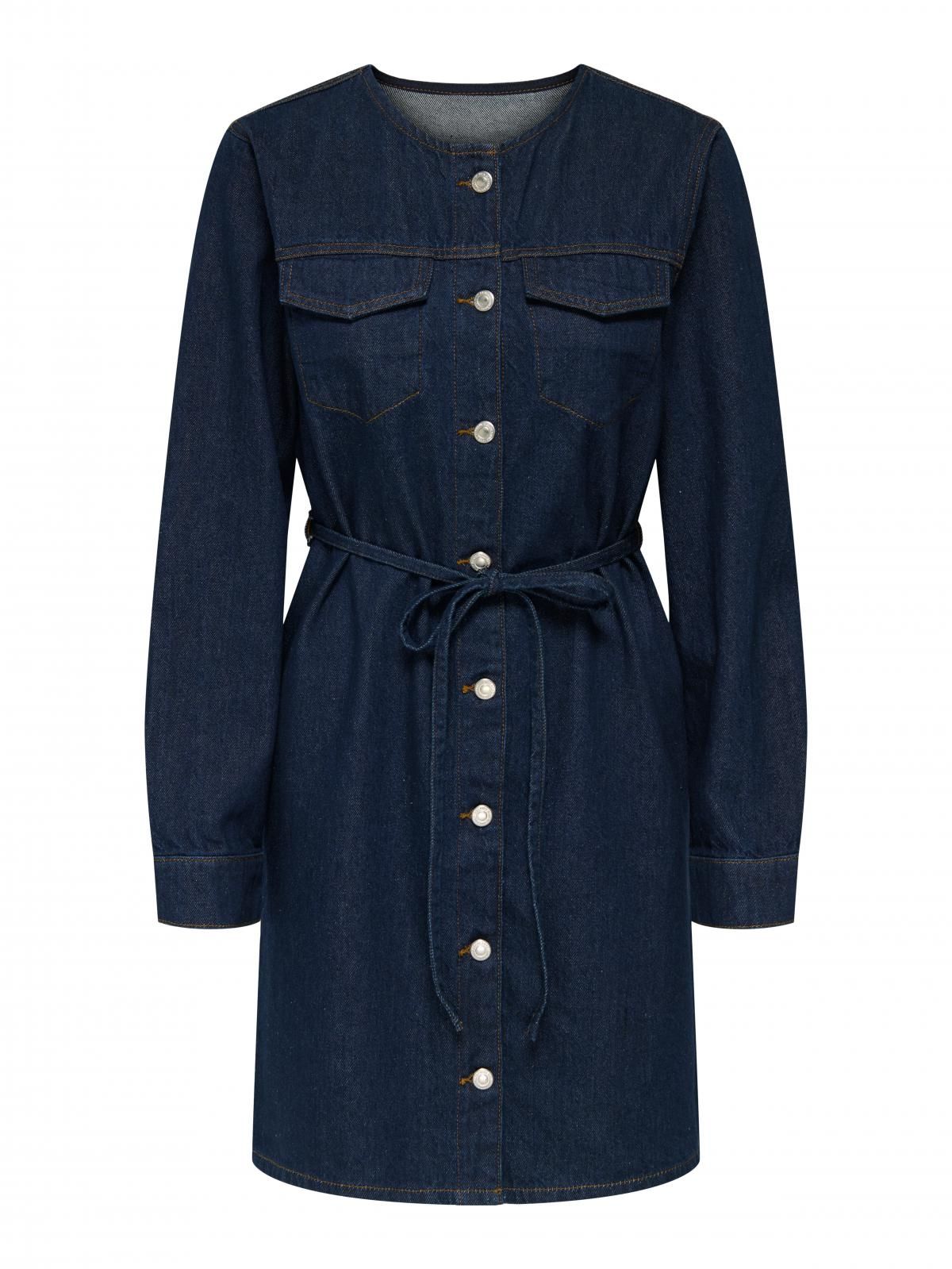 온리 데님 라운드넥 스트링 미니 원피스 15357973_2114 BLUE / DARK BLUE DENIM - 상세 이미지 3