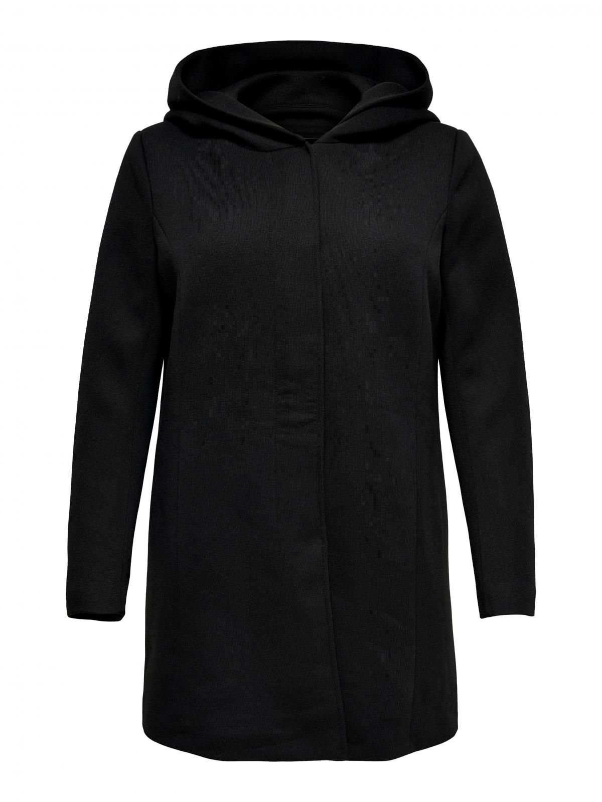 온리 빅사이즈 후드 롱 코트 15191768_2161 BLACK / BLACK - 상세 이미지 3