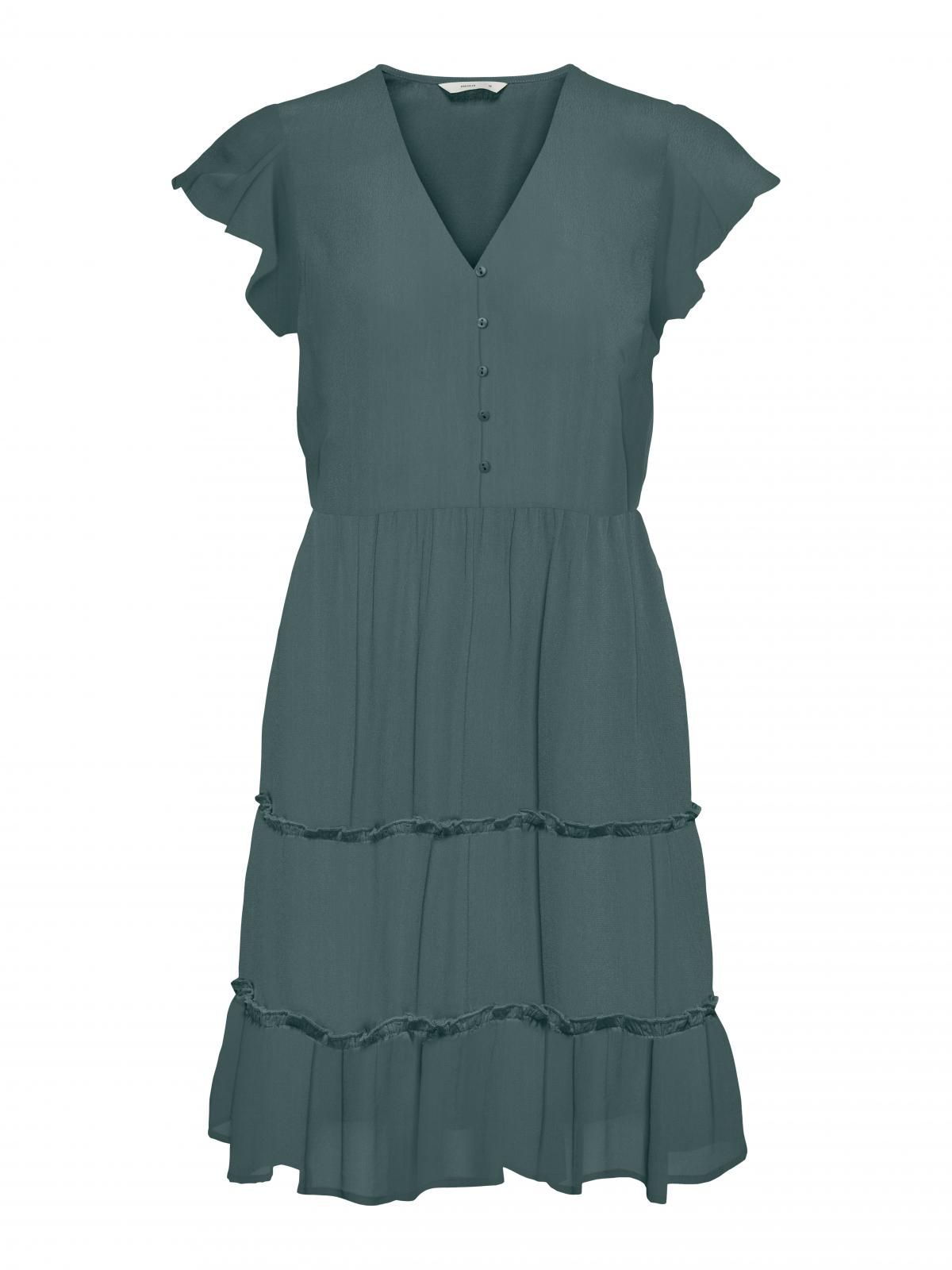 온리 프릴 브이넥 미니 원피스 15272750_1469 GREEN / BALSAM GREEN - 상세 이미지 3