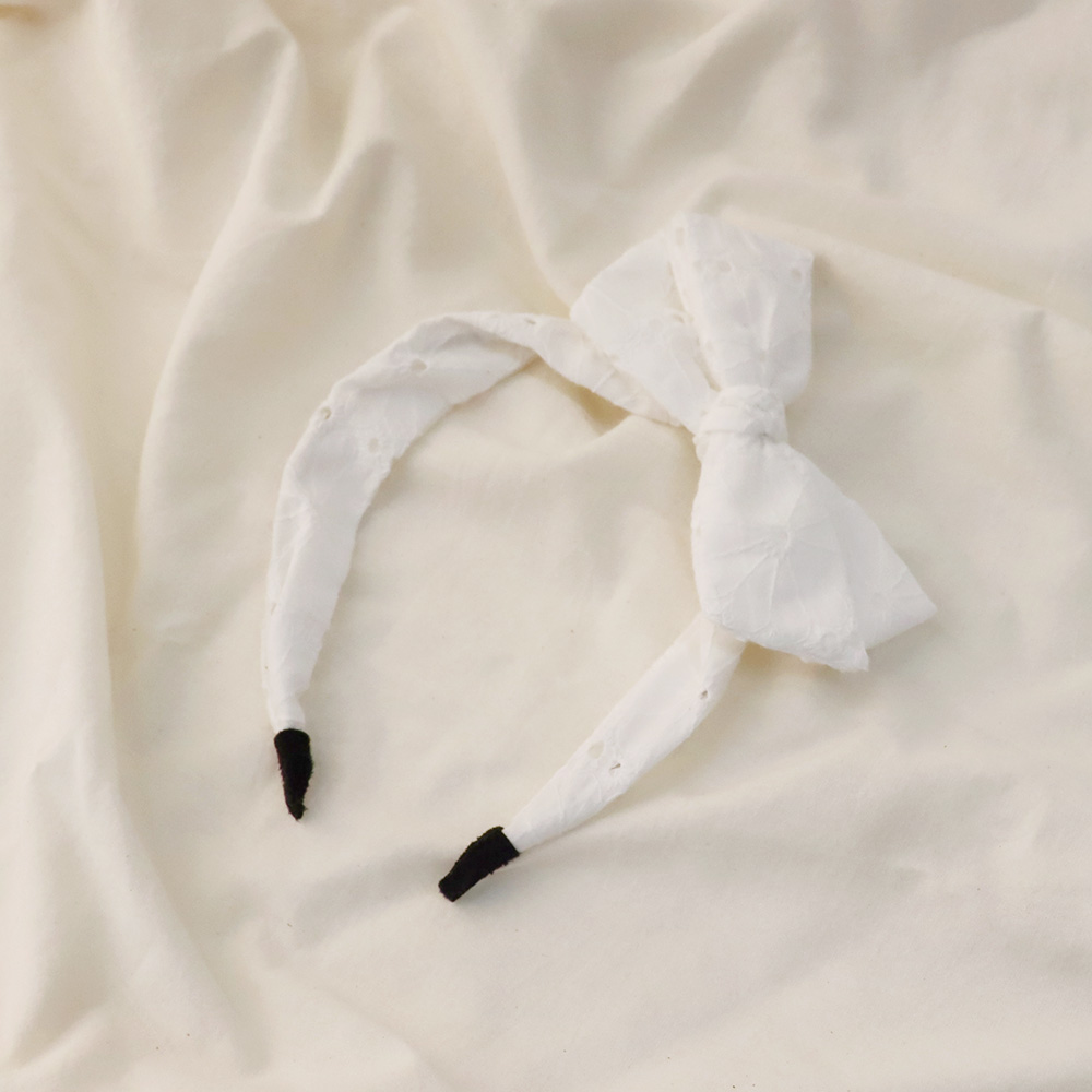 플레어 펀칭레이스 빅리본 헤어밴드 유아머리띠 - 상세 이미지 2