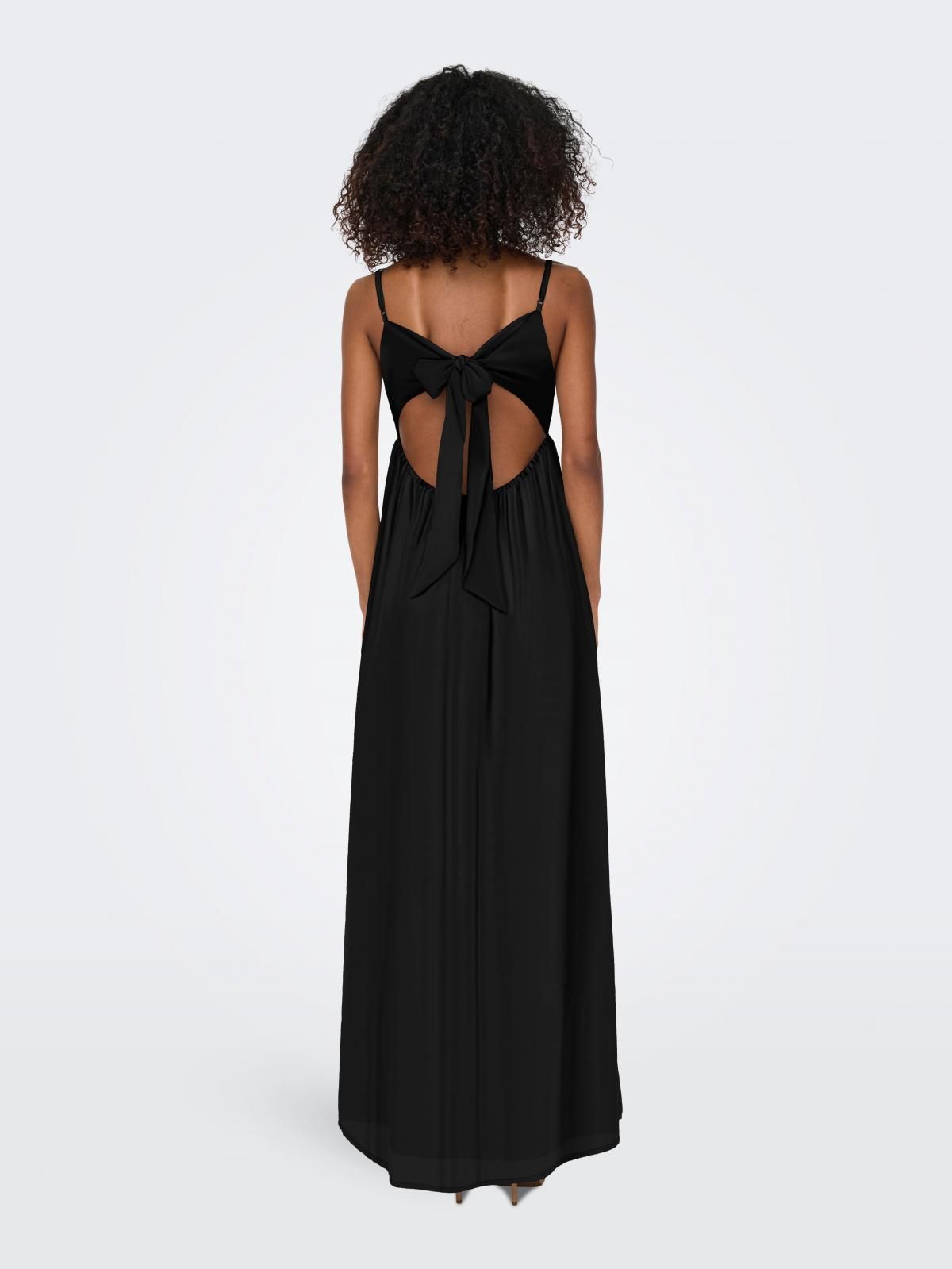 온리 브이넥 스트랩 맥시 롱 원피스 15344642_2161 BLACK / BLACK - 상세 이미지 2