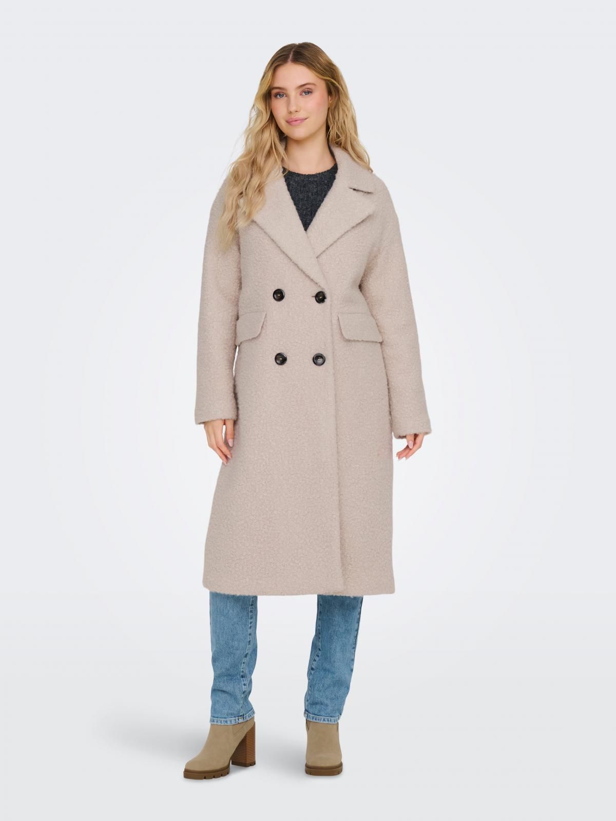 온리 테크니컬 더블브레스트 롱코트 15293695_115 BEIGE / PUMICE STONE - 상세 이미지 2