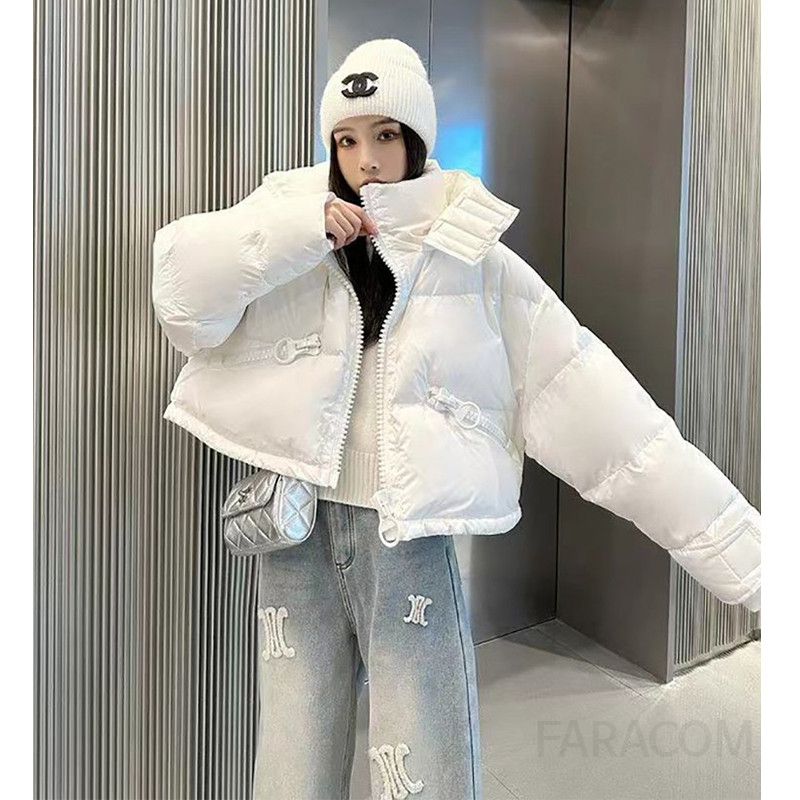 여성 루즈핏 오버핏 데일리 후드 숏패딩 점퍼 아우터 따뜻한 볼륨 솜패딩 캐주얼 겨울 외투 코디룩 - 상세 이미지 3
