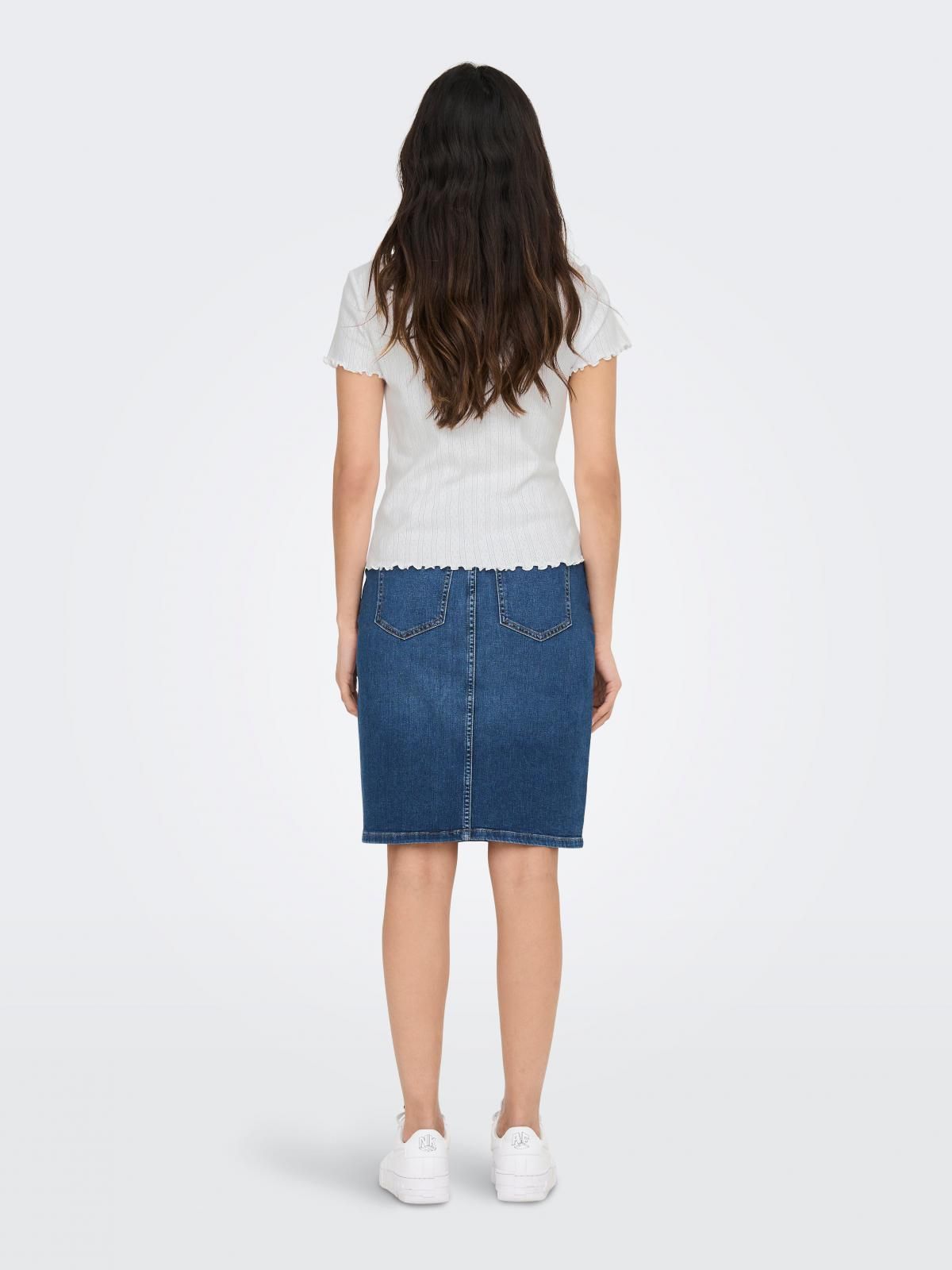 온리 베이직 코튼 라운드넥 반팔 티셔츠 15256154_2206 WHITE / WHITE - 상세 이미지 2