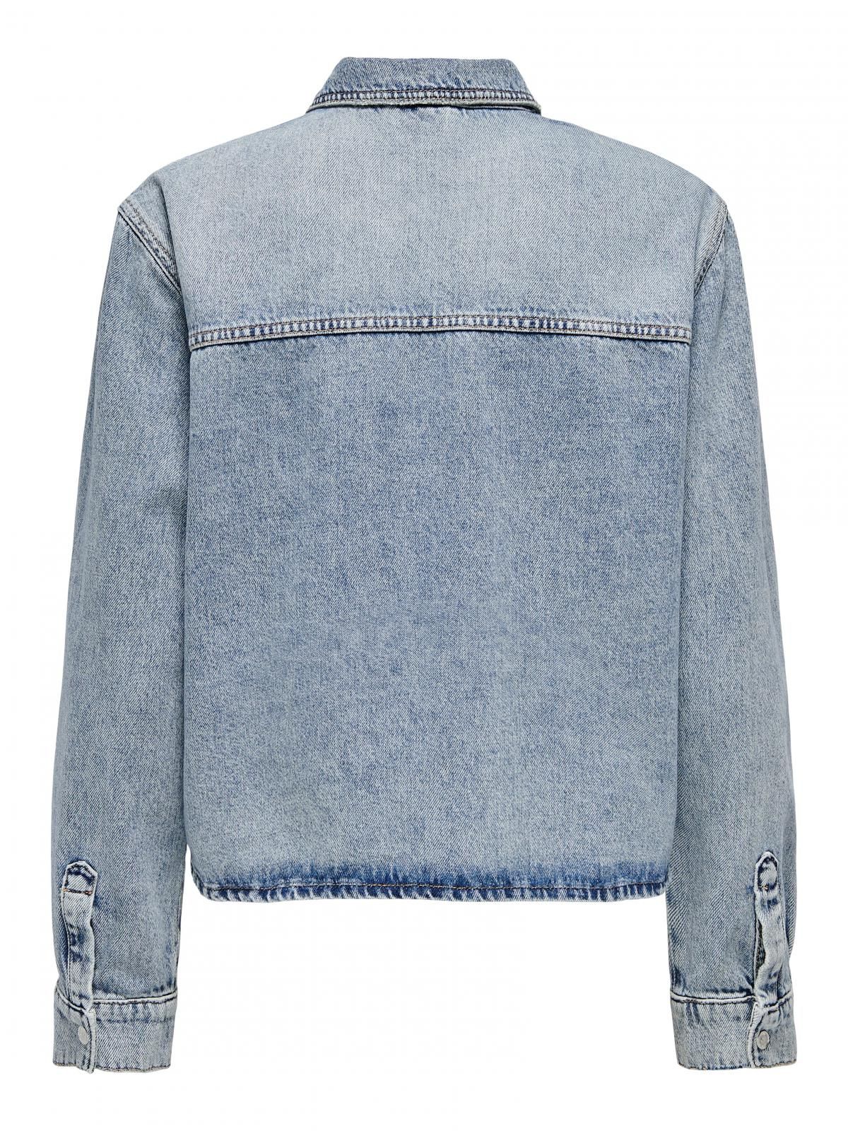 온리 오버사이즈 데님 셔츠 캐주얼 코튼 15329891_2116 BLUE / LIGHT BLUE DENIM - 상세 이미지 4