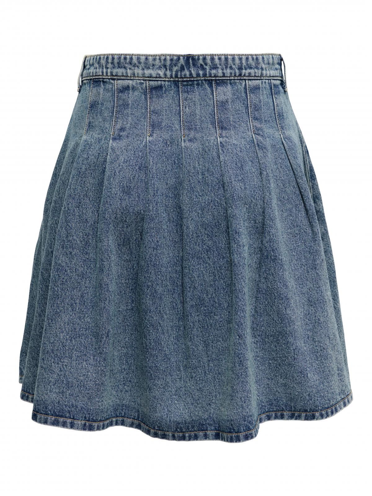 온리 데님 미니 스커트 플리츠 벨트고리 15366239_2115 BLUE / MEDIUM BLUE DENIM - 상세 이미지 4
