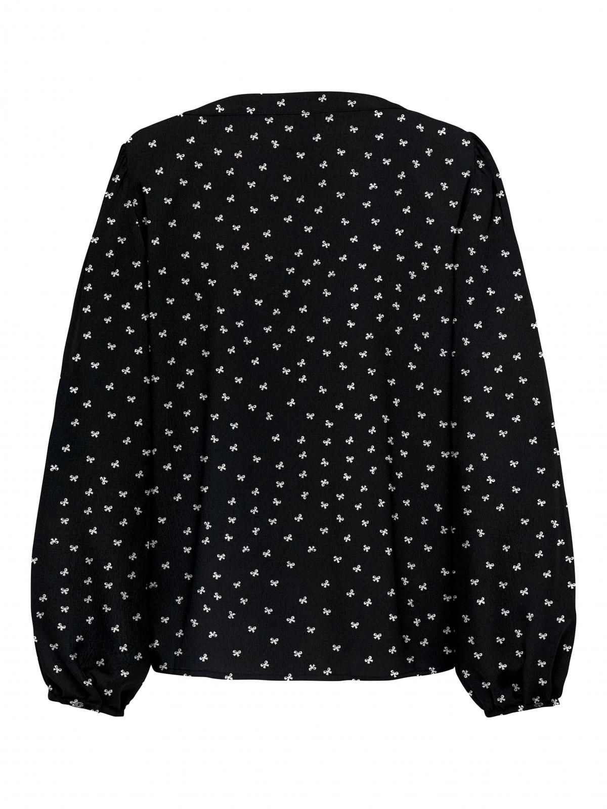 온리 브이넥 도트 프린트 블라우스 15357424_2161_1224954 BLACK / BLACK - 상세 이미지 4